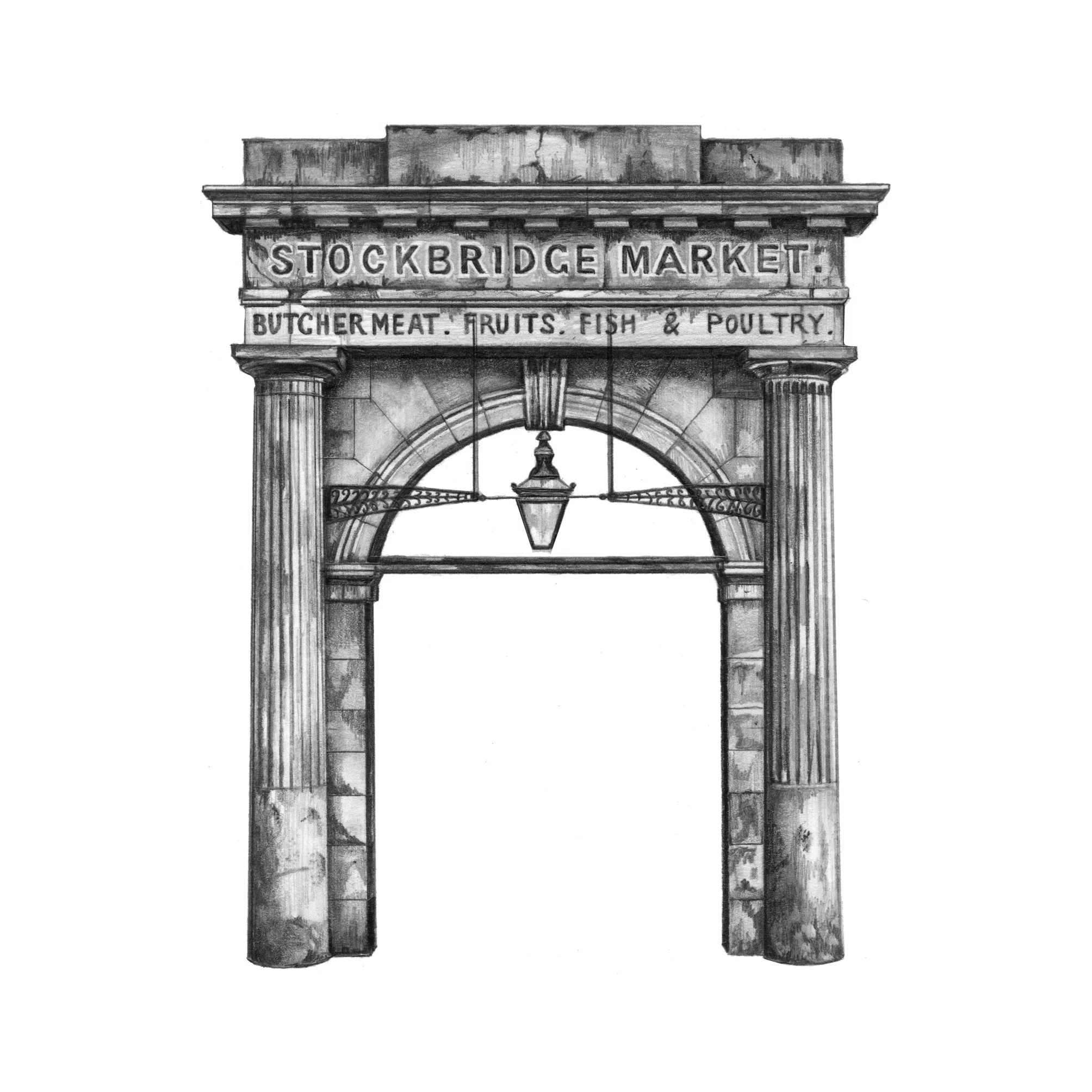 Stockbridge Market Edinburgh architectural art print
