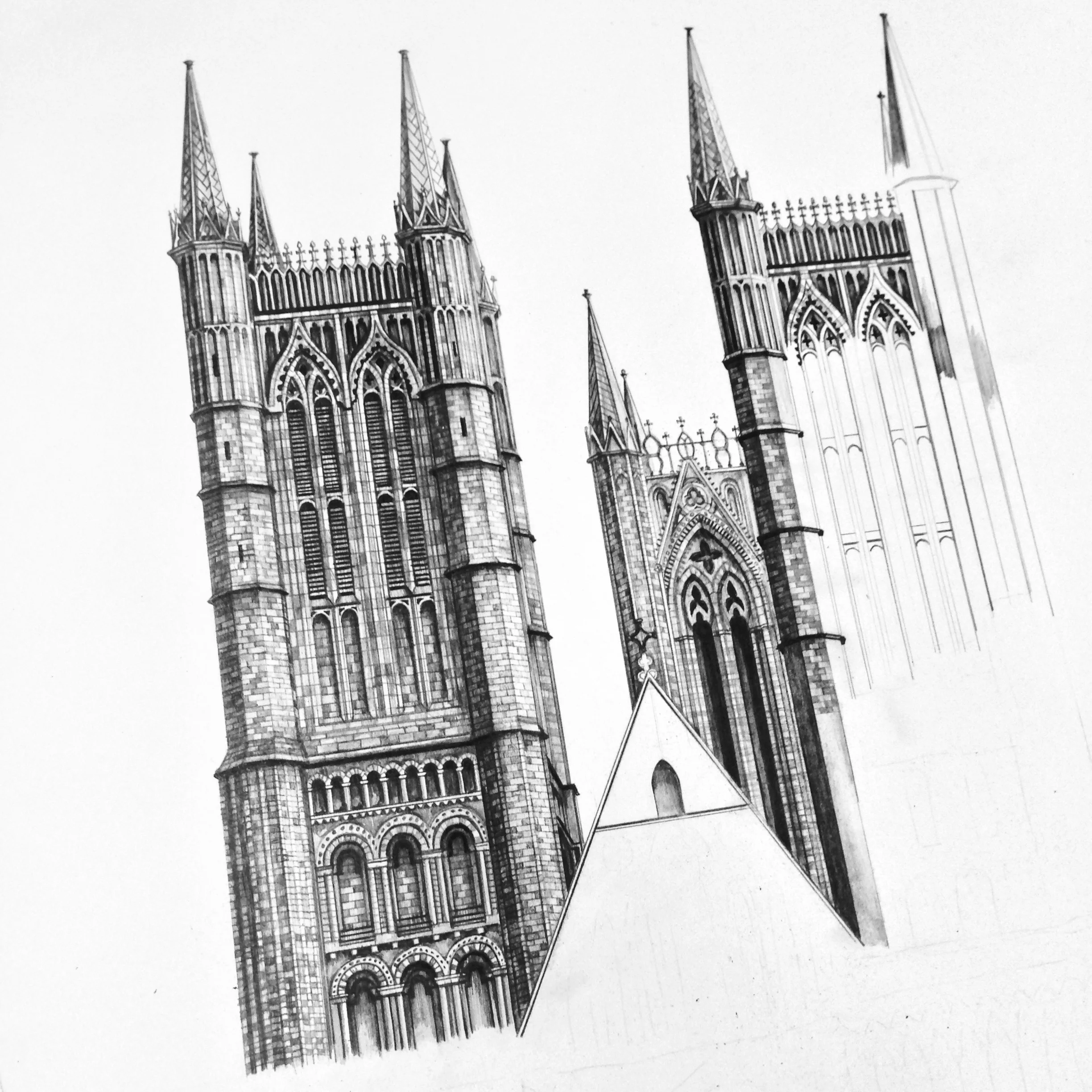 Lincoln Cathedral architectural drawing