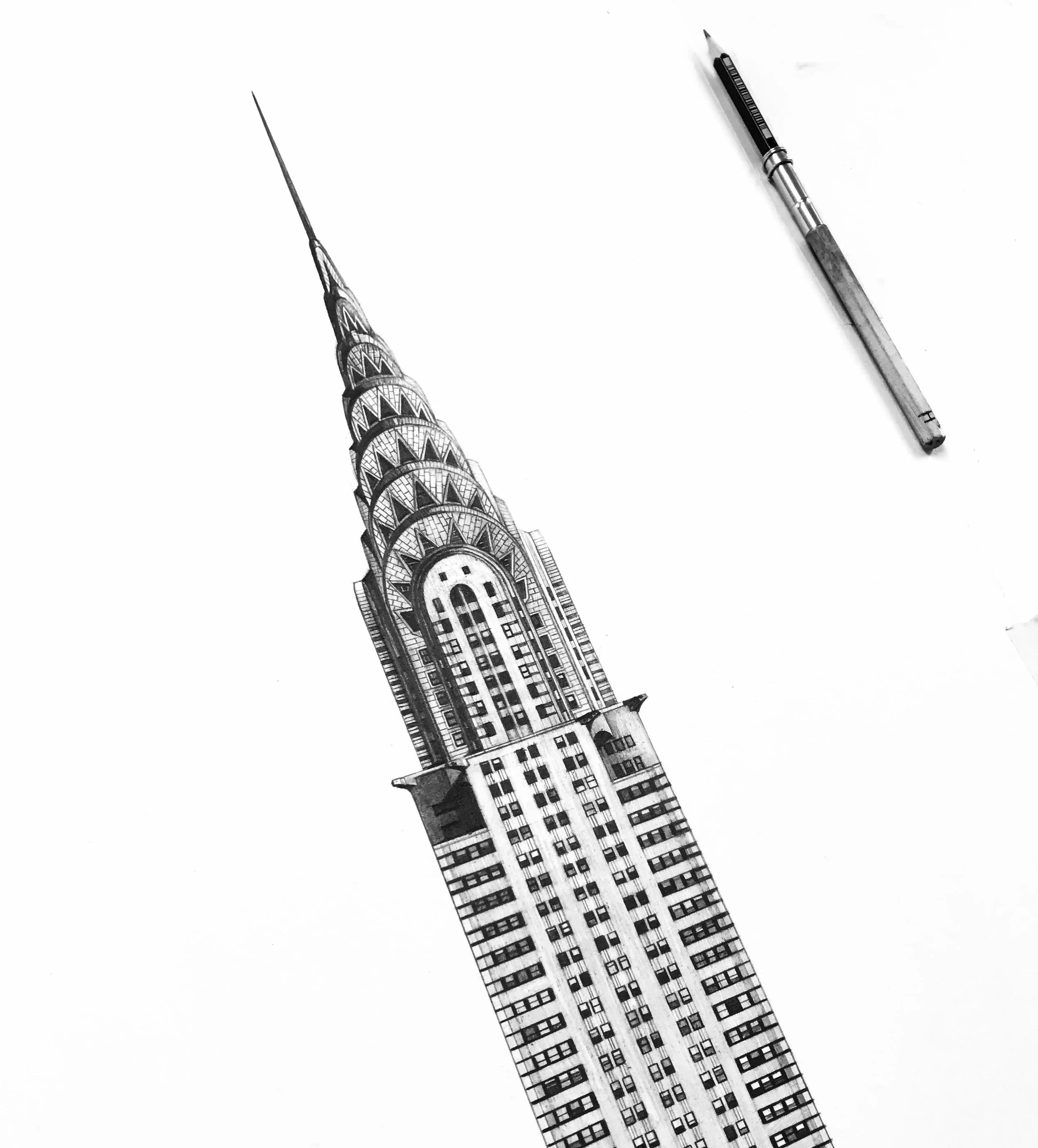 Chrysler Tower architectural print