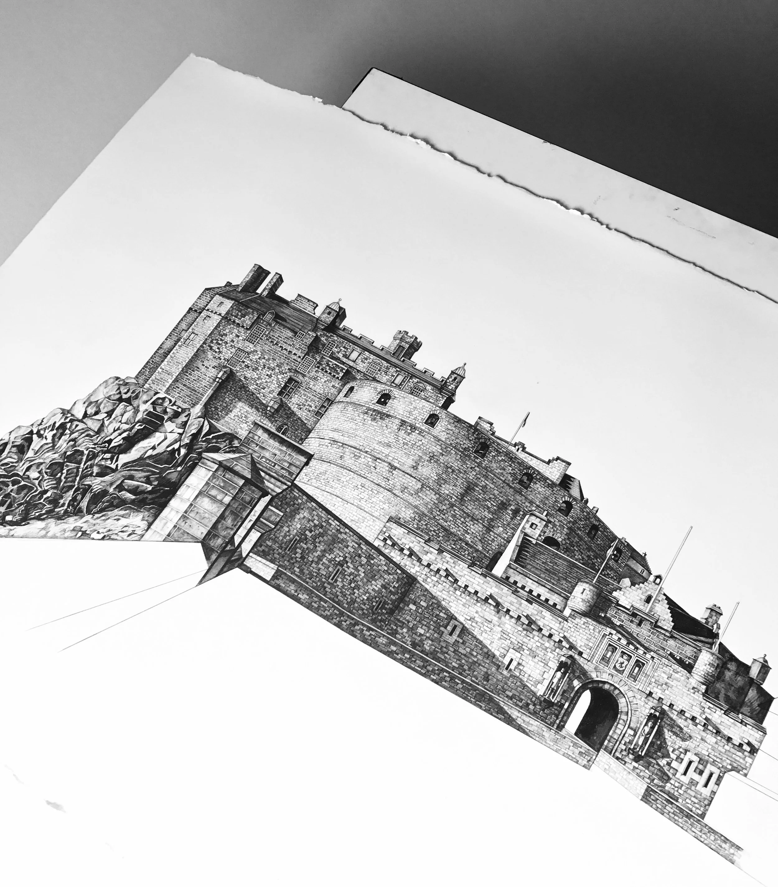 finished drawing of Edinburgh Castle