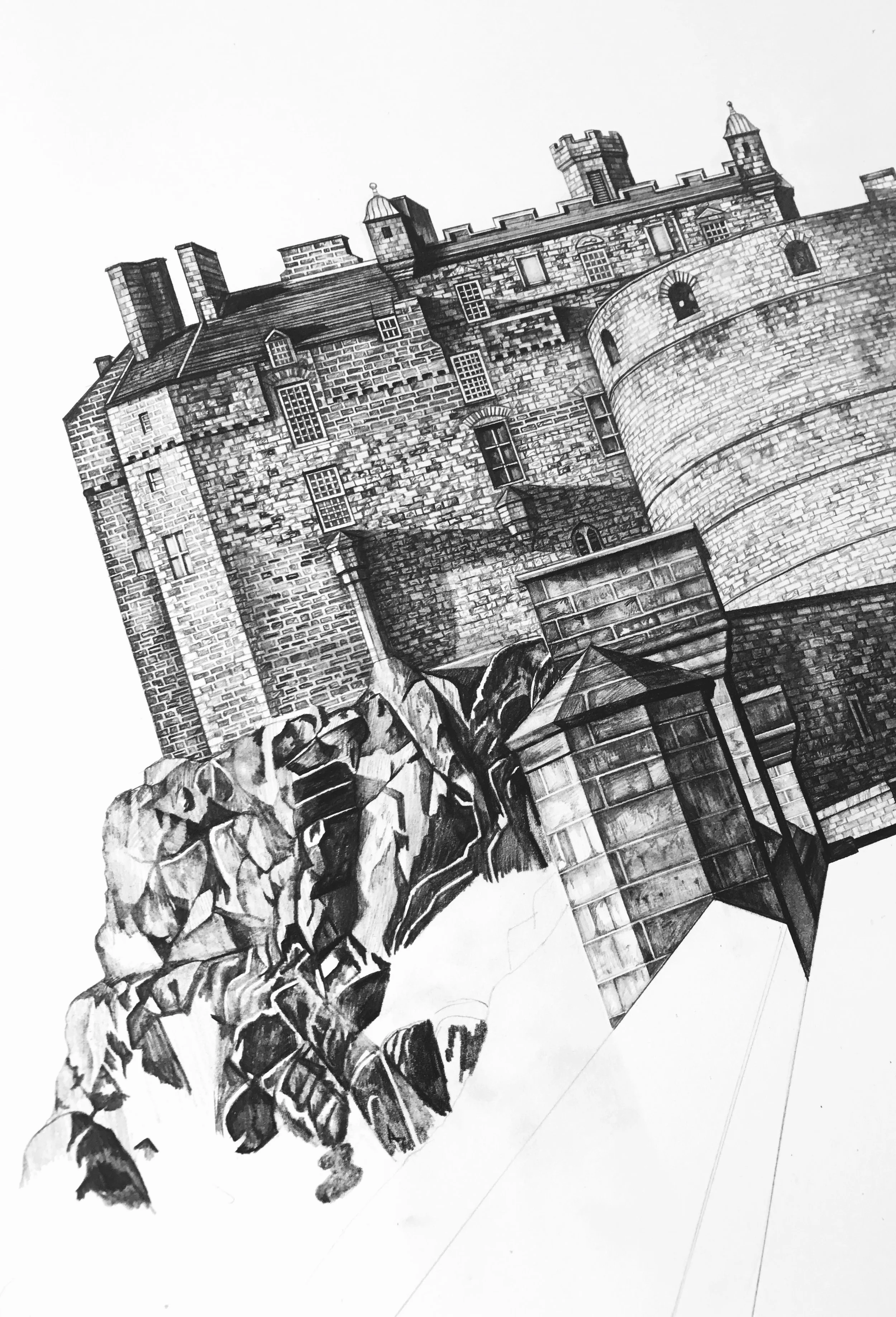 Edinburgh Castle architectural drawing
