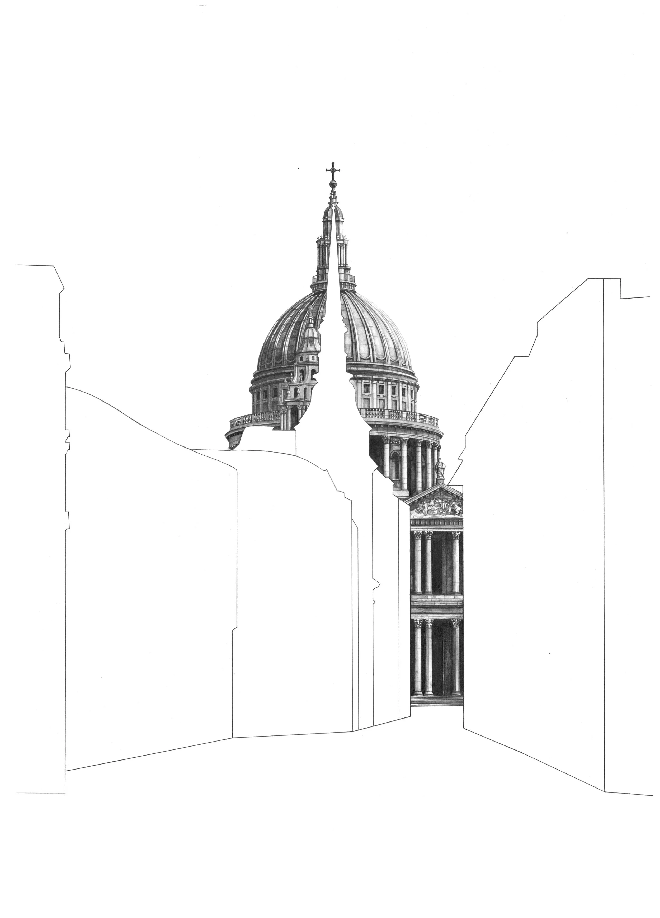 St Paul's Cathedral No. 5 architectural print