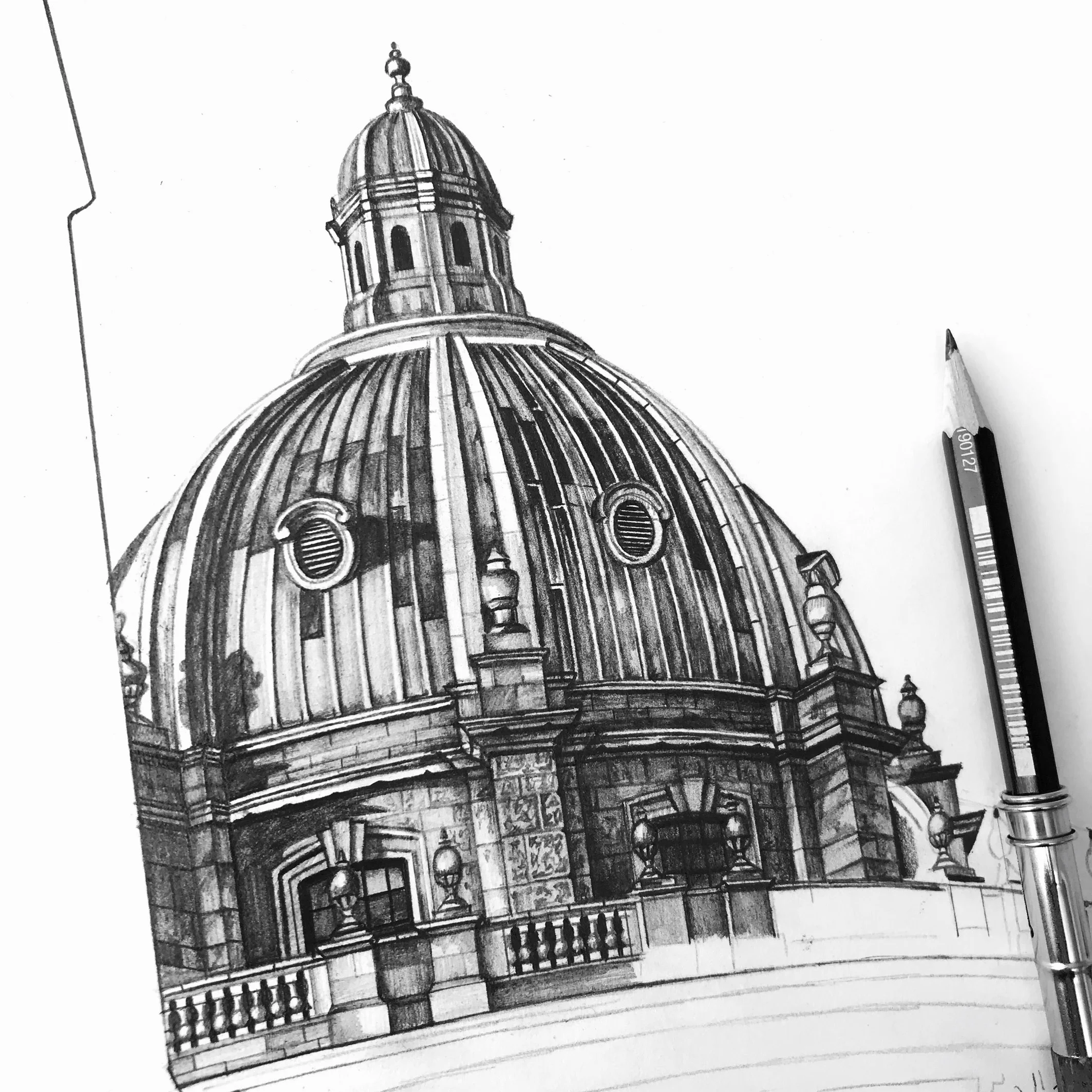 Radcliffe Camera Oxford architectural drawing