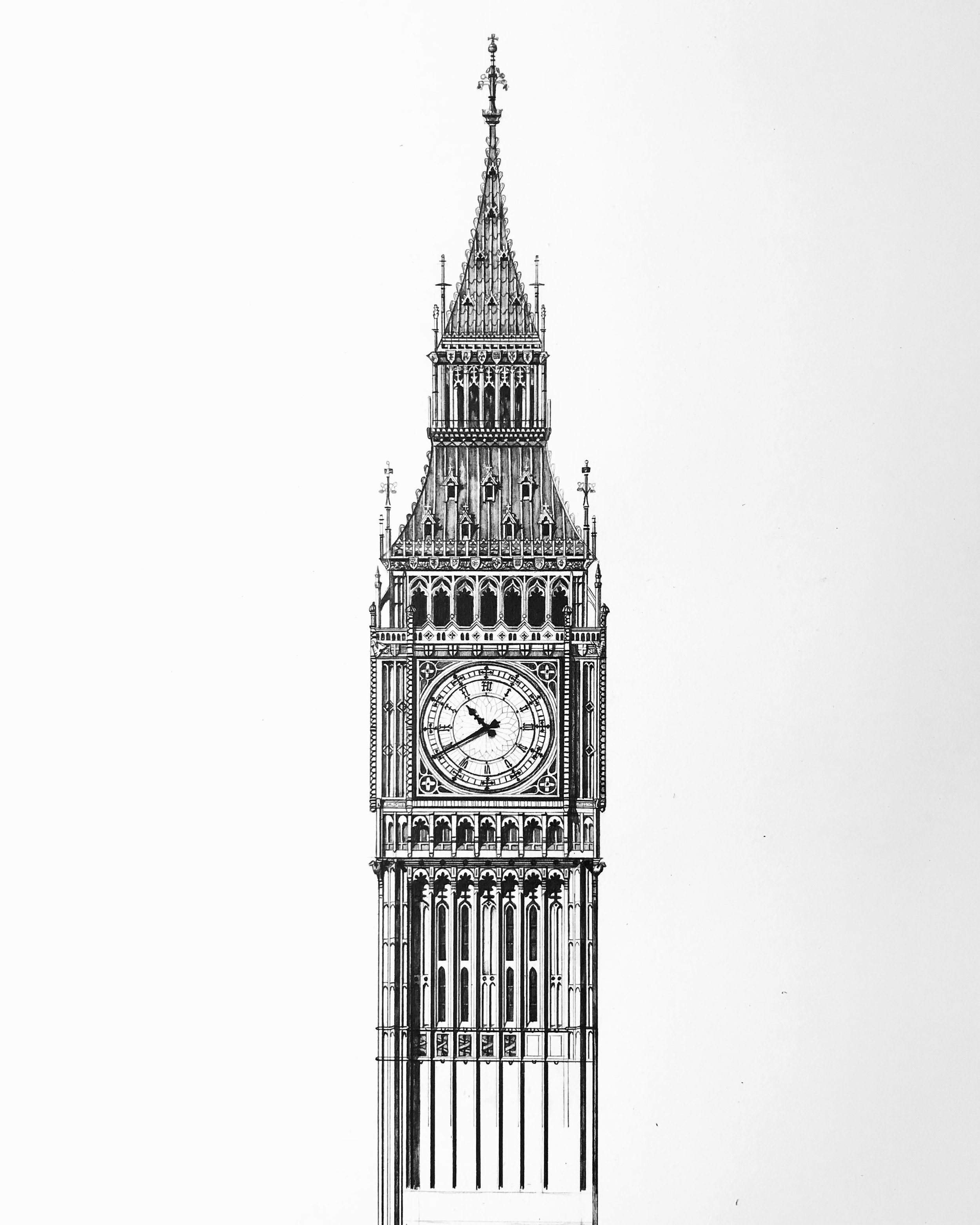Big ben art. Биг Бен в Лондоне. Башня Биг – Бен 19 век. Биг Бен нарисовать Биг Бен. Биг Бен рисунок карандашом.