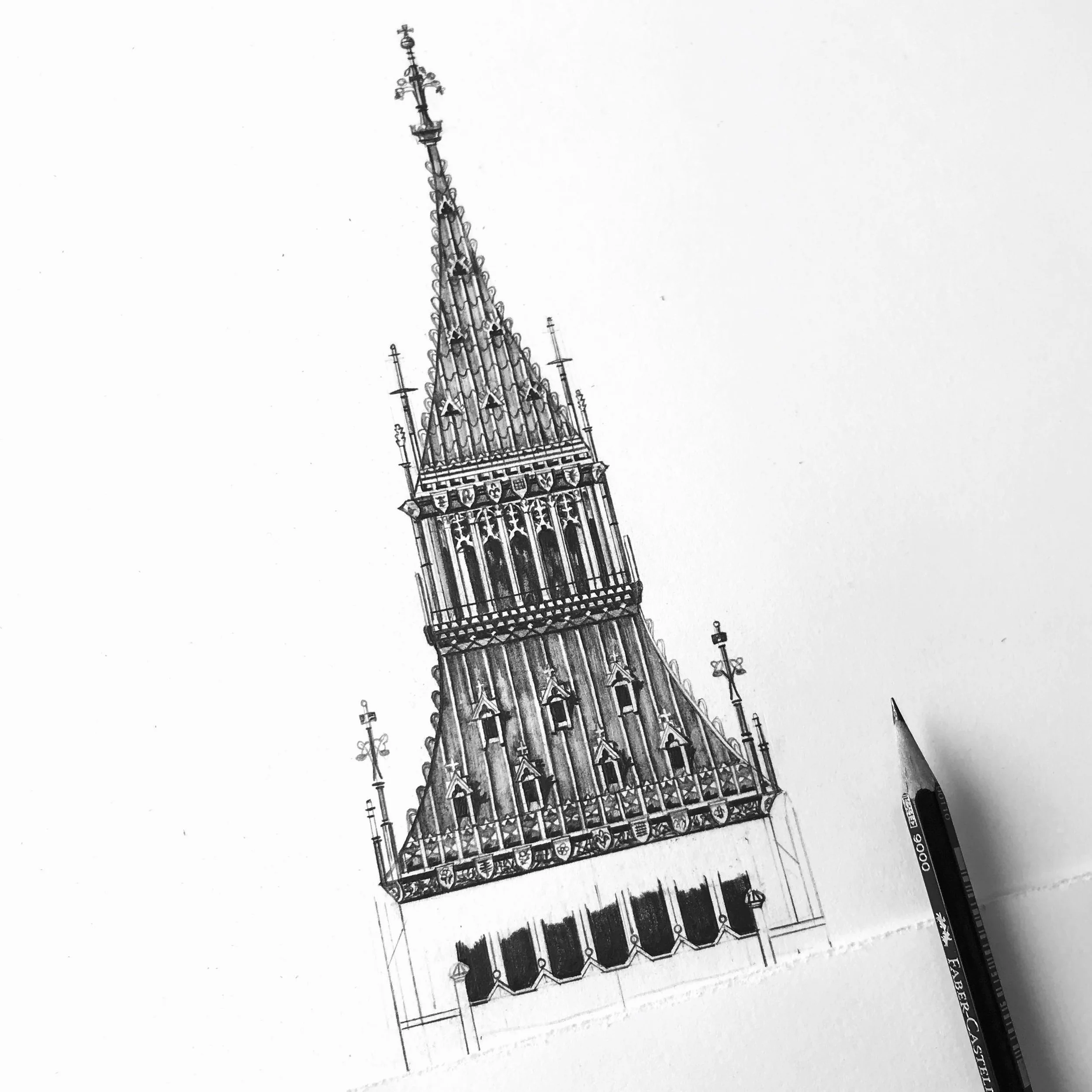 Big Ben London architectural drawing