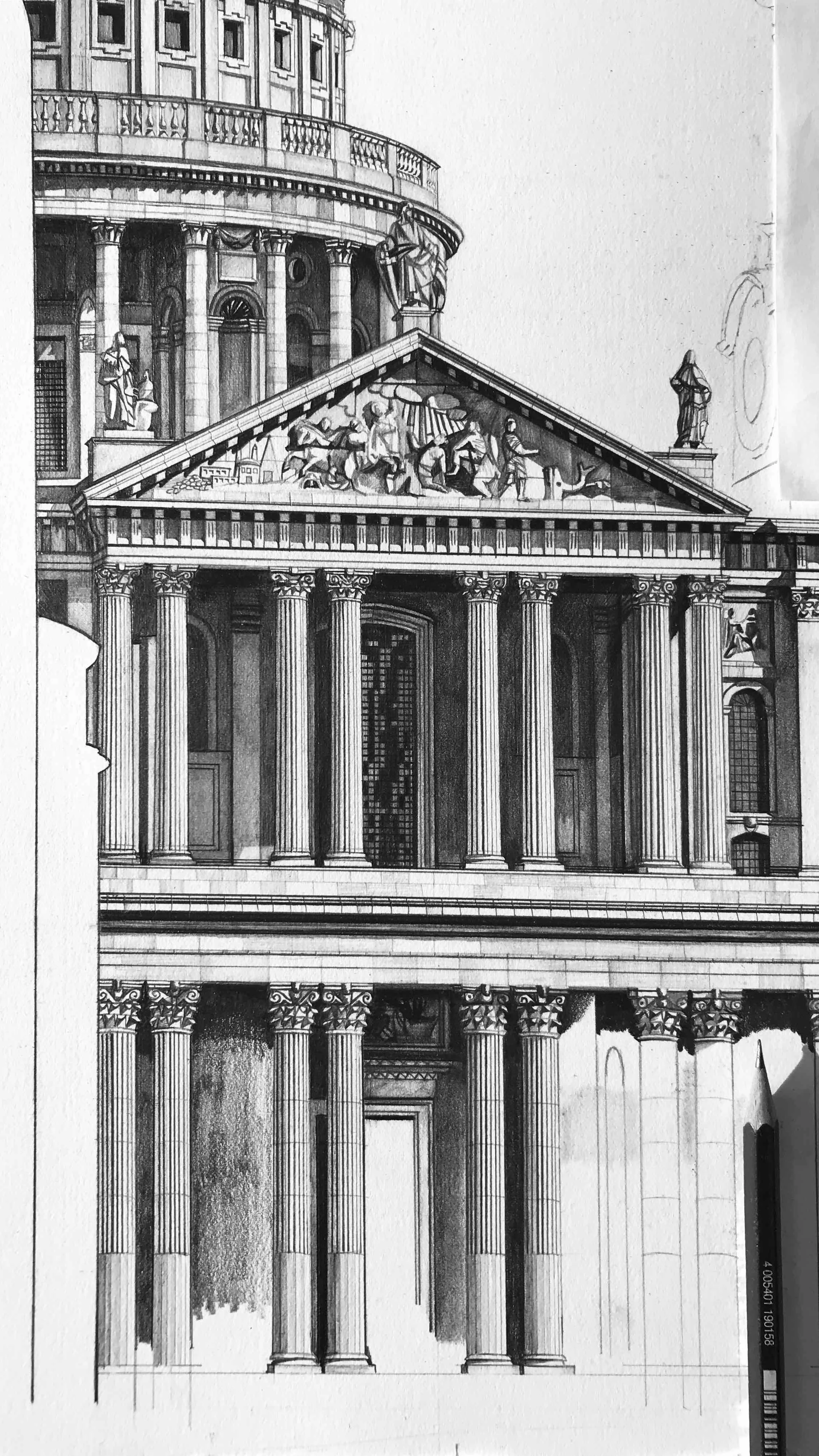 Work in progress St Paul's Cathedral facade