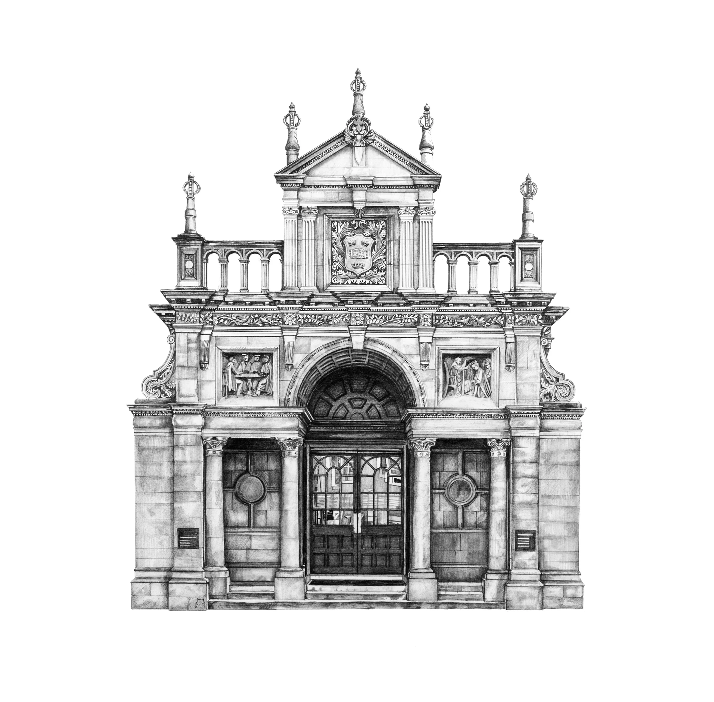 Oxford Exam Halls architectural art print