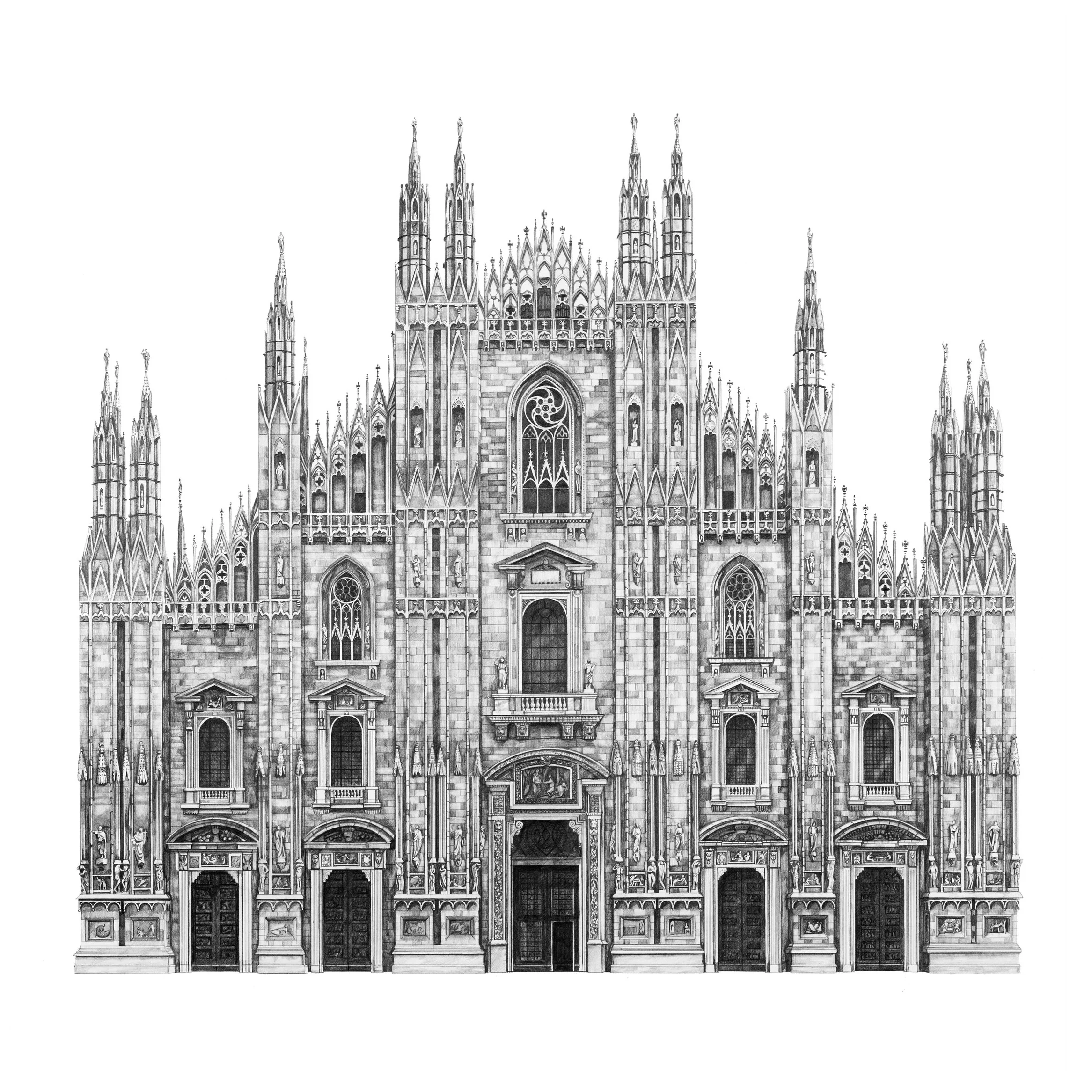 Milan Cathedral architectural print