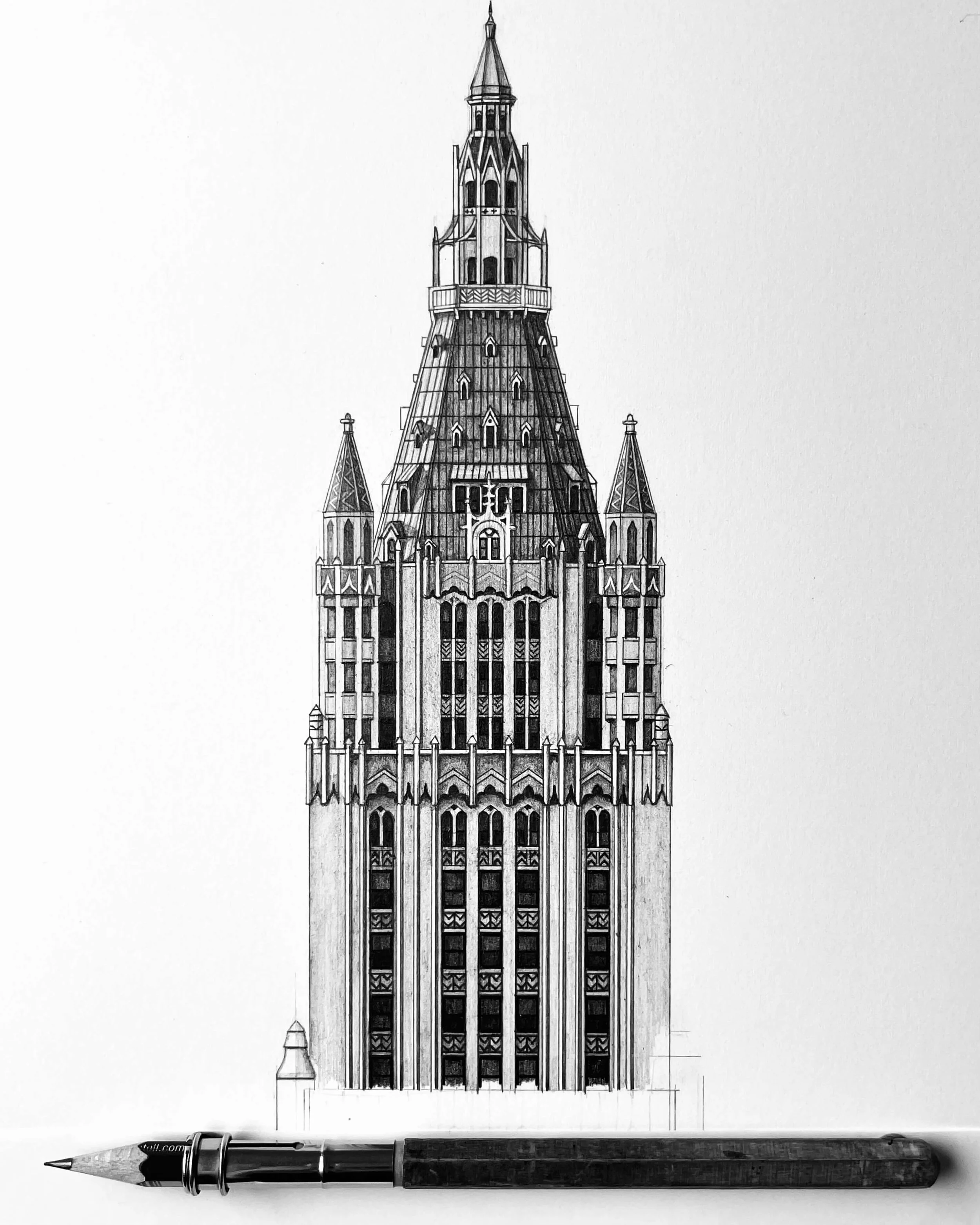 Woolworth Building architecture drawing