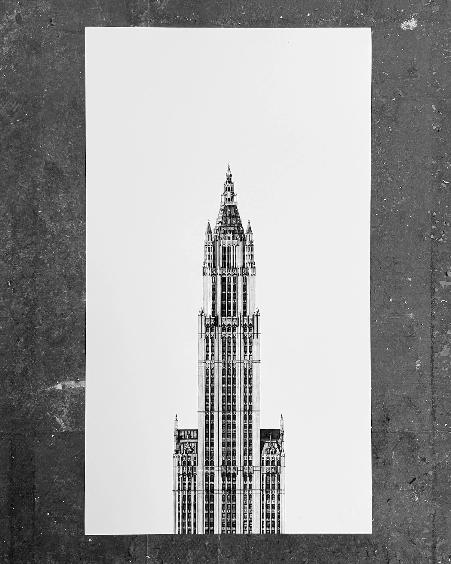 Woolworth Building architectural print