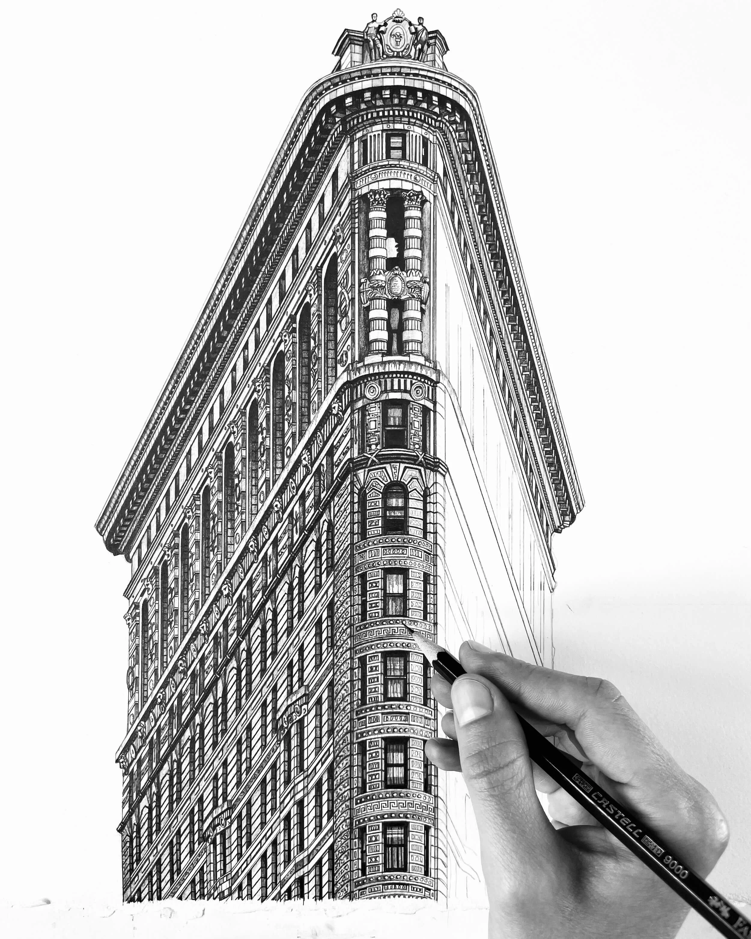 Flatiron Building Drawing Minty Sainsbury