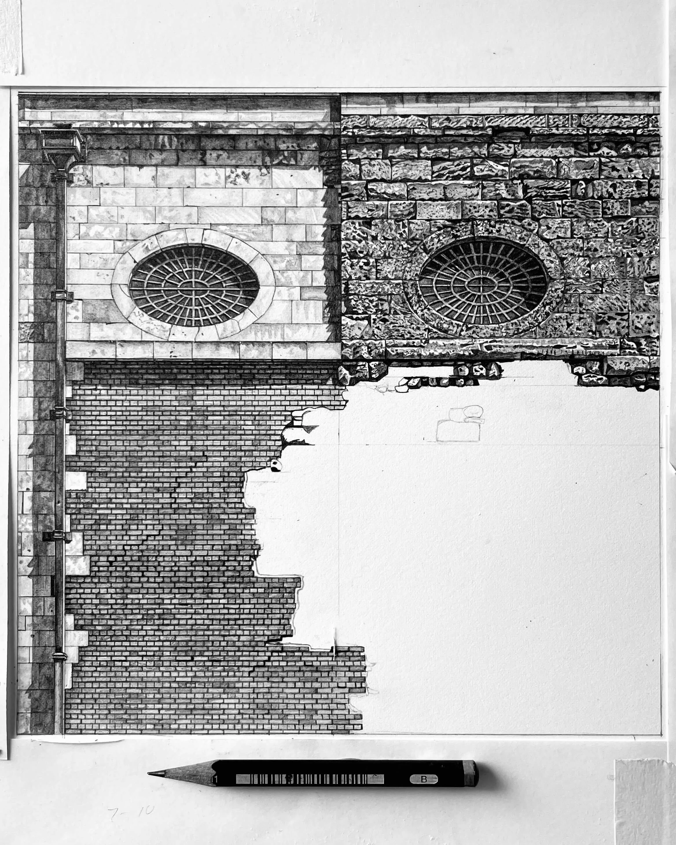  The final quarter left to draw. And potentially the most difficult of the four different textures. 