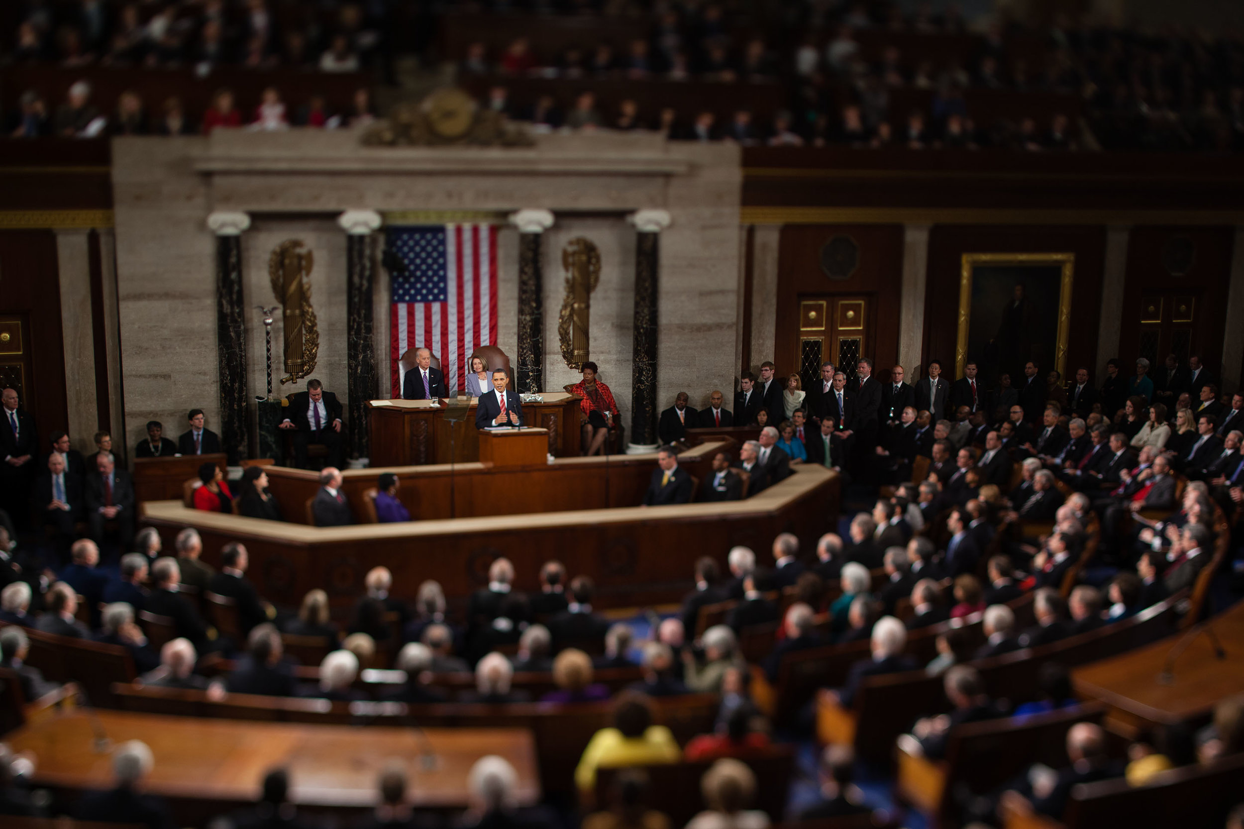 President Barack Obama gives his State of the Union address to a joint session of Congress in the House Chamber of the U.S. Capitol, Washington, D.C., 2010