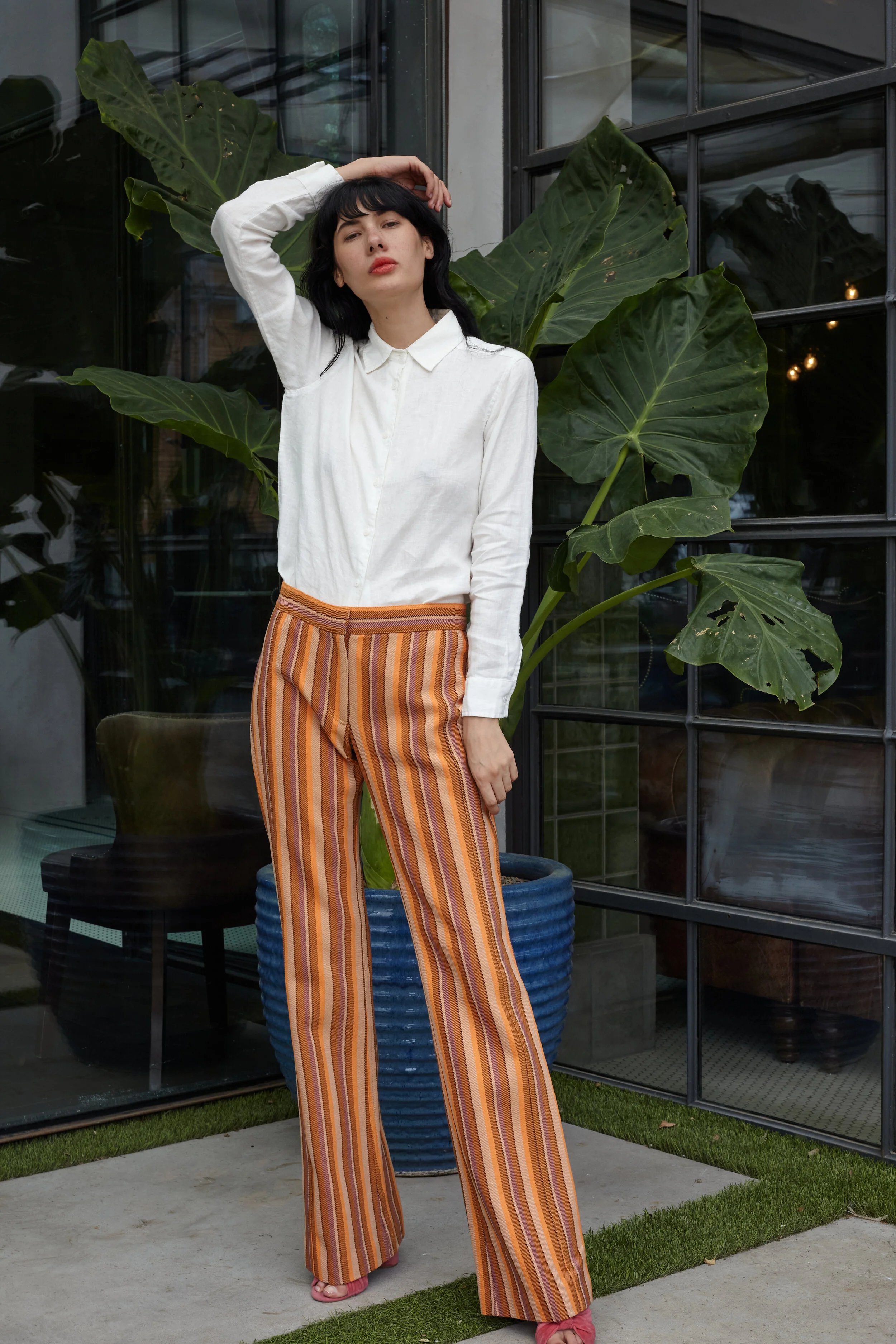orange striped pants