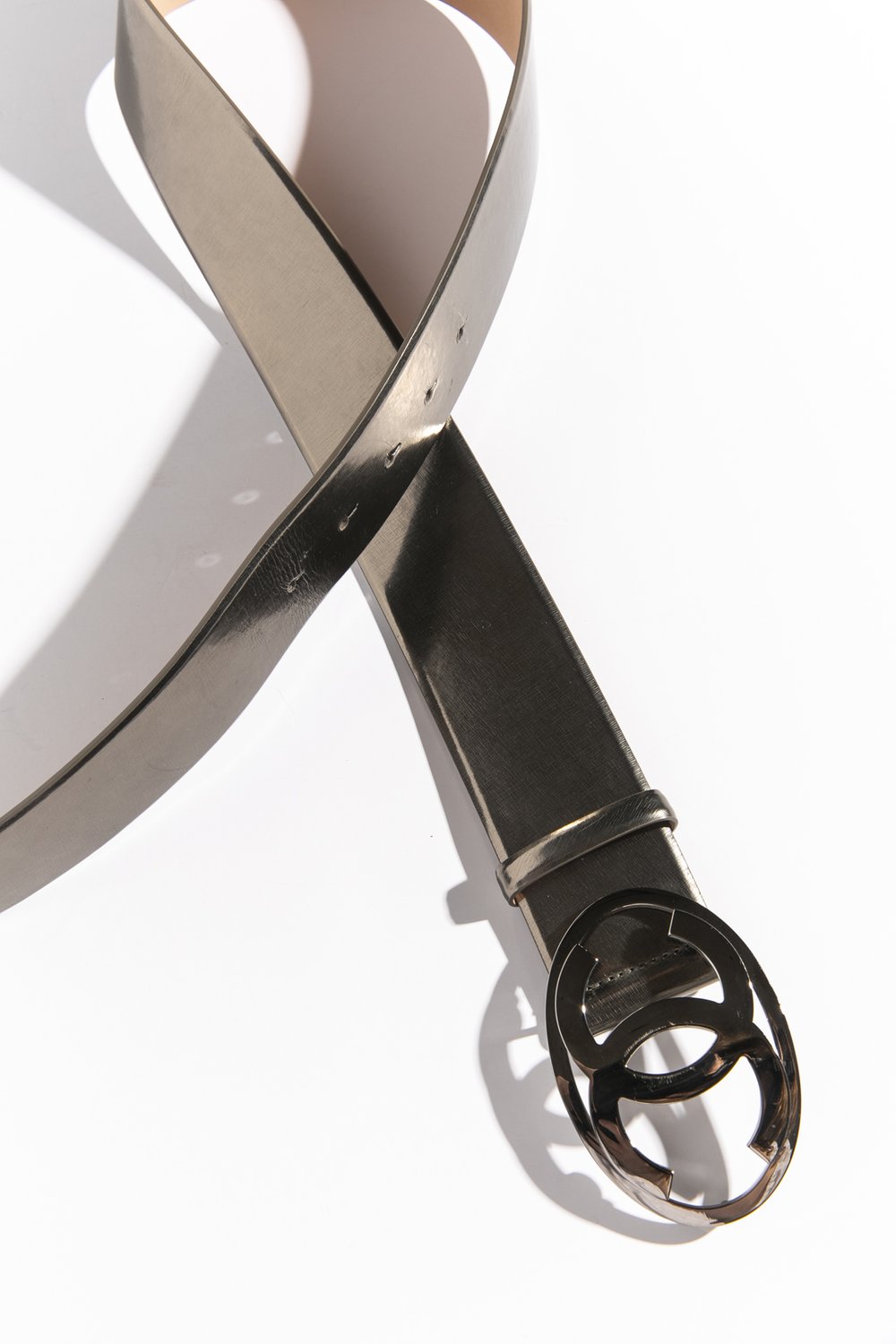 CHANEL Metallic CC Buckle Belt (Sz. 85/34) — MOSS Designer