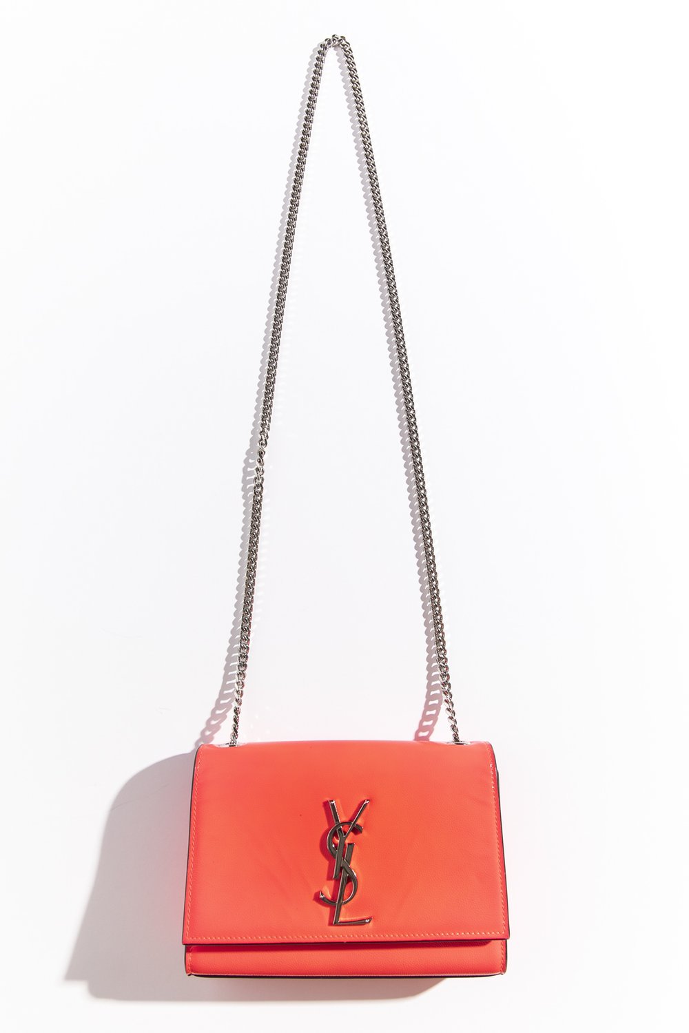 SAINT LAURENT Neon Pink Kate Crossbody Bag — MOSS Designer Consignment