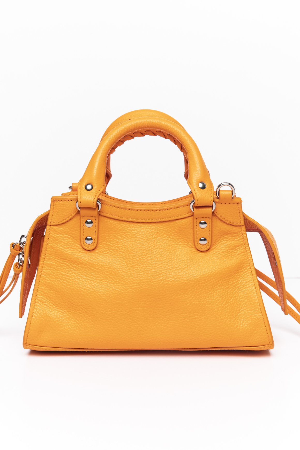 Hourglass leather mini bag Balenciaga Orange in Leather  21989109