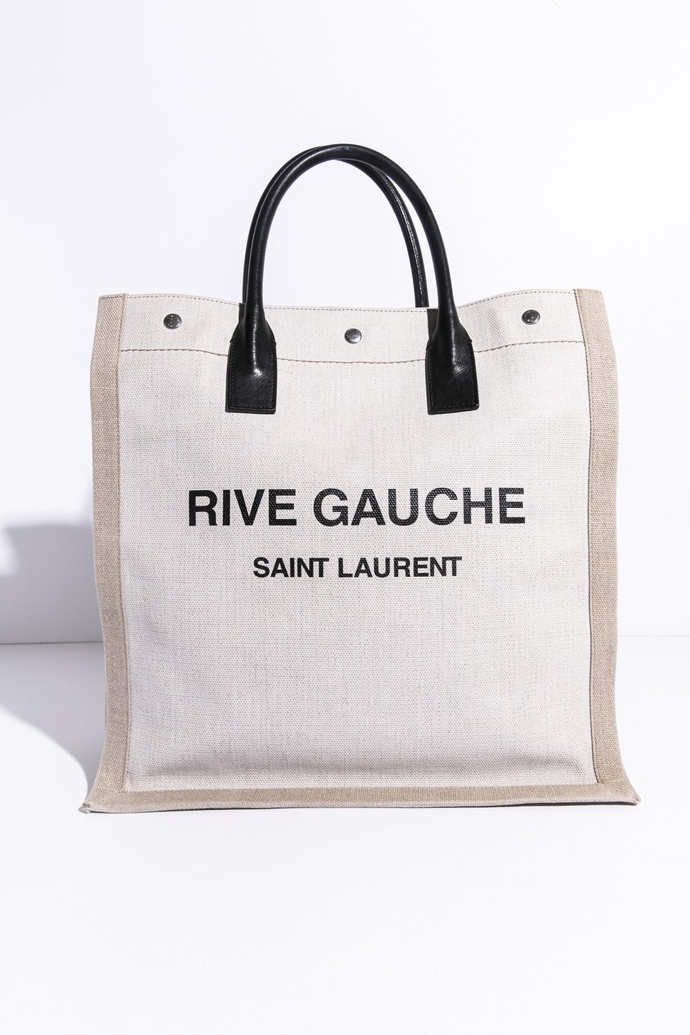 SAINT LAURENT Canvas Rive Gauche Tote Bag — MOSS Designer Consignment