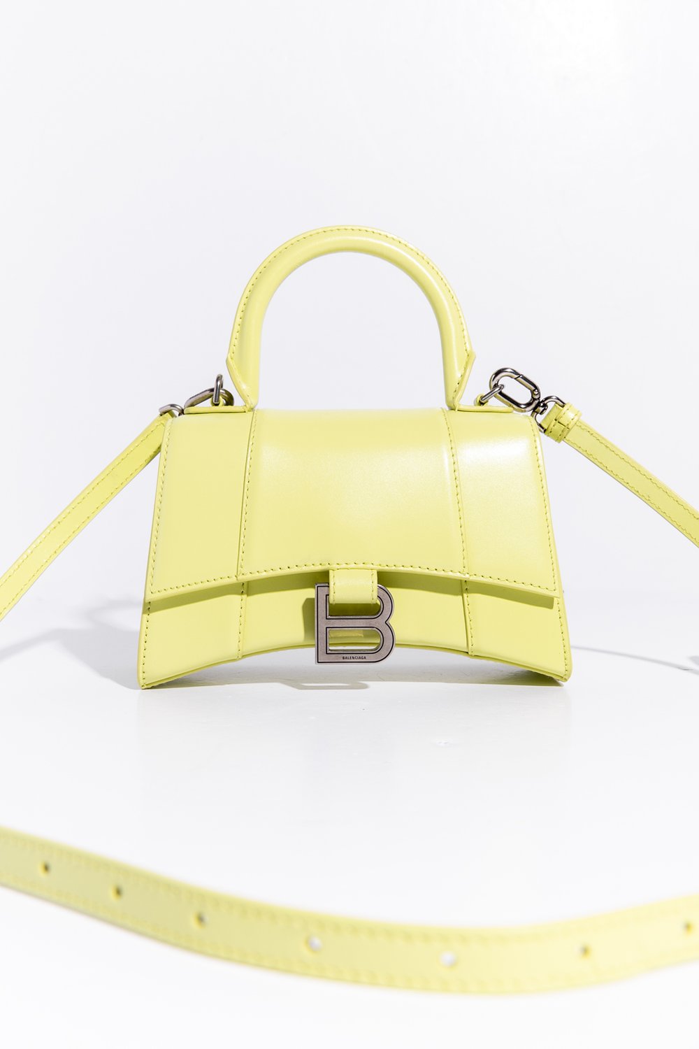 BALENCIAGA Lime Mini Hourglass Bag — MOSS Designer Consignment