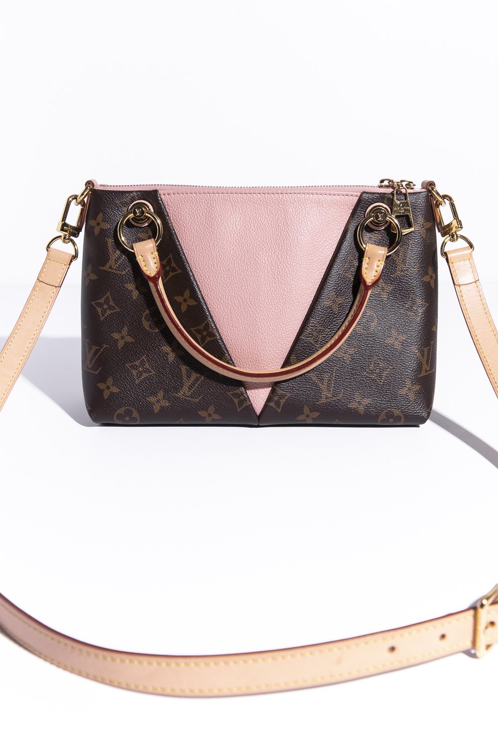 Louis Vuitton Shoulder Bag Double V Monogram Pink/Brown in Coated