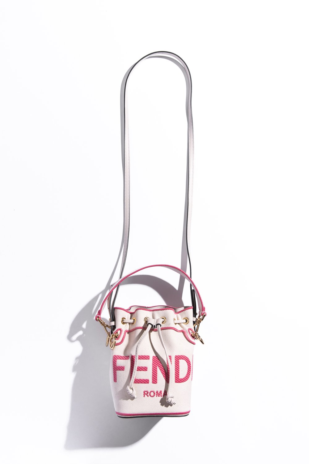 Fendi Mon Tresor Logo Canvas Bucket Bag