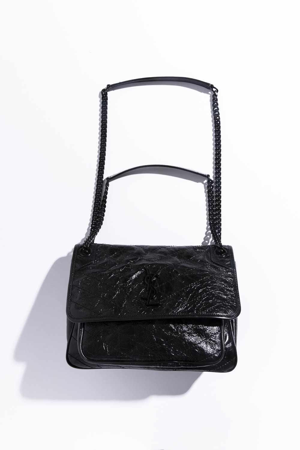 LOUIS VUITTON Slick Black Patent Leather Square Toe Cut Out Buckle Vam –  theREMODA