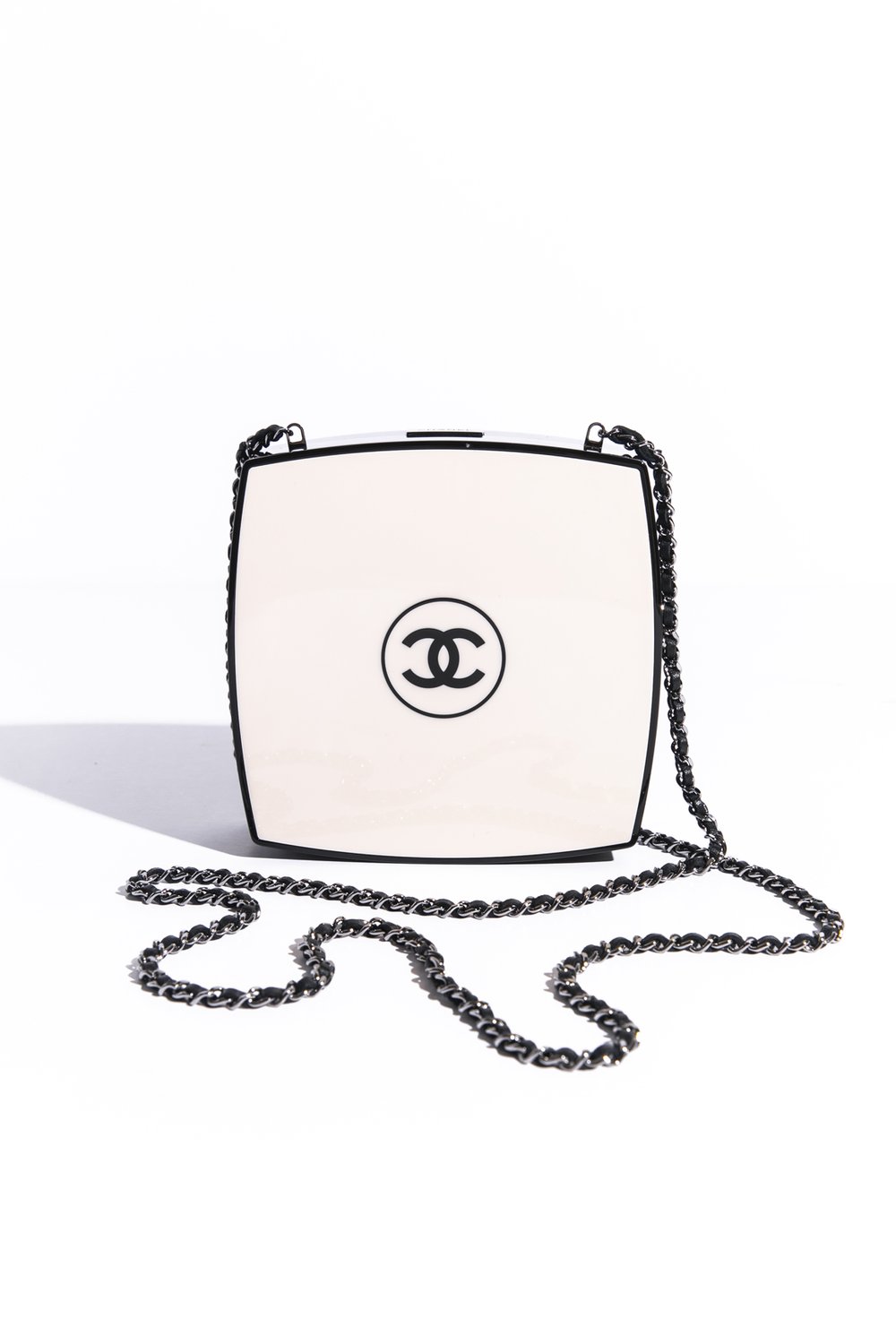 RARE* CHANEL Cream CC Compact Box Bag — MOSS Designer Consignment