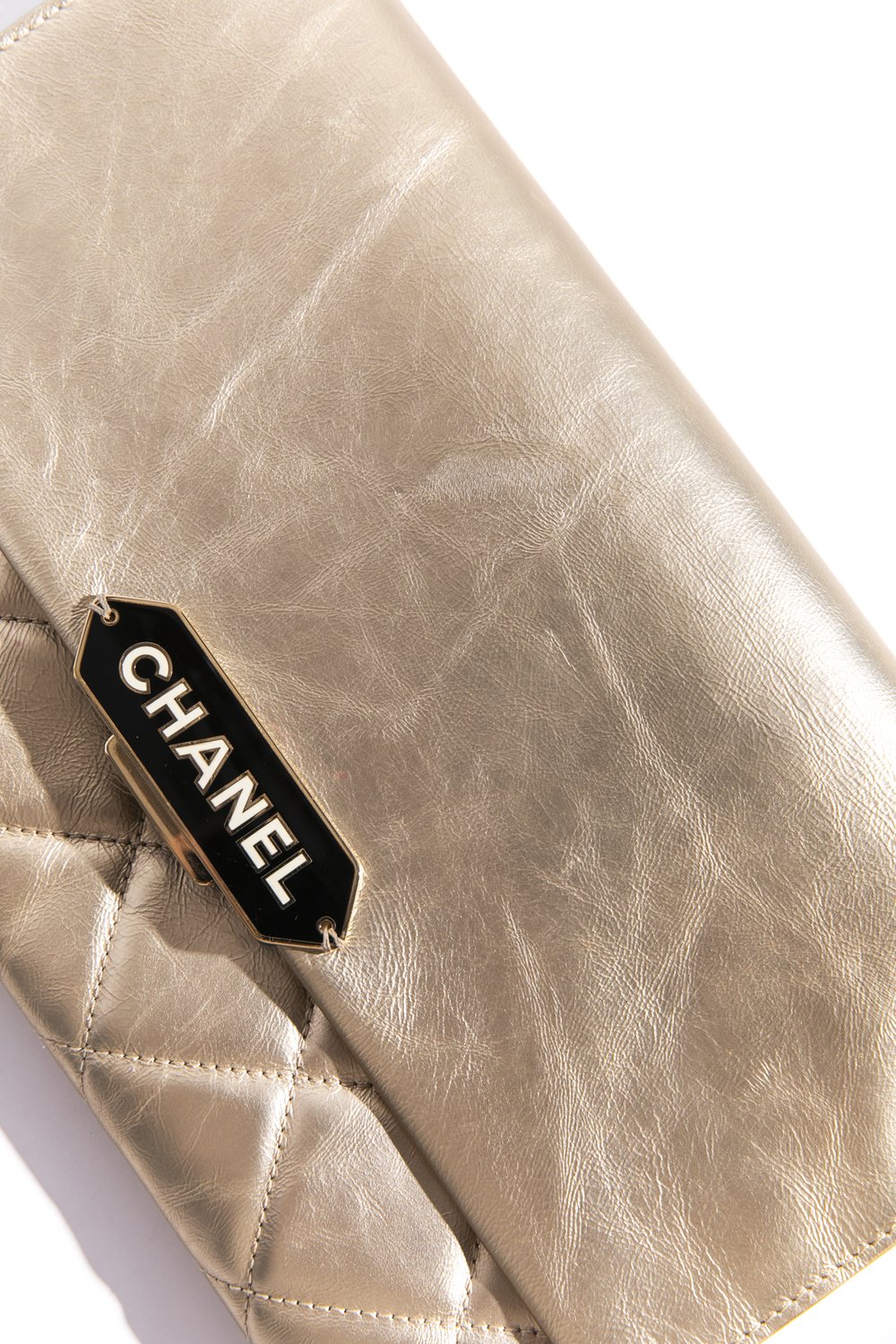 CHANEL Retro Label Evening Clutch — MOSS Designer Consignment
