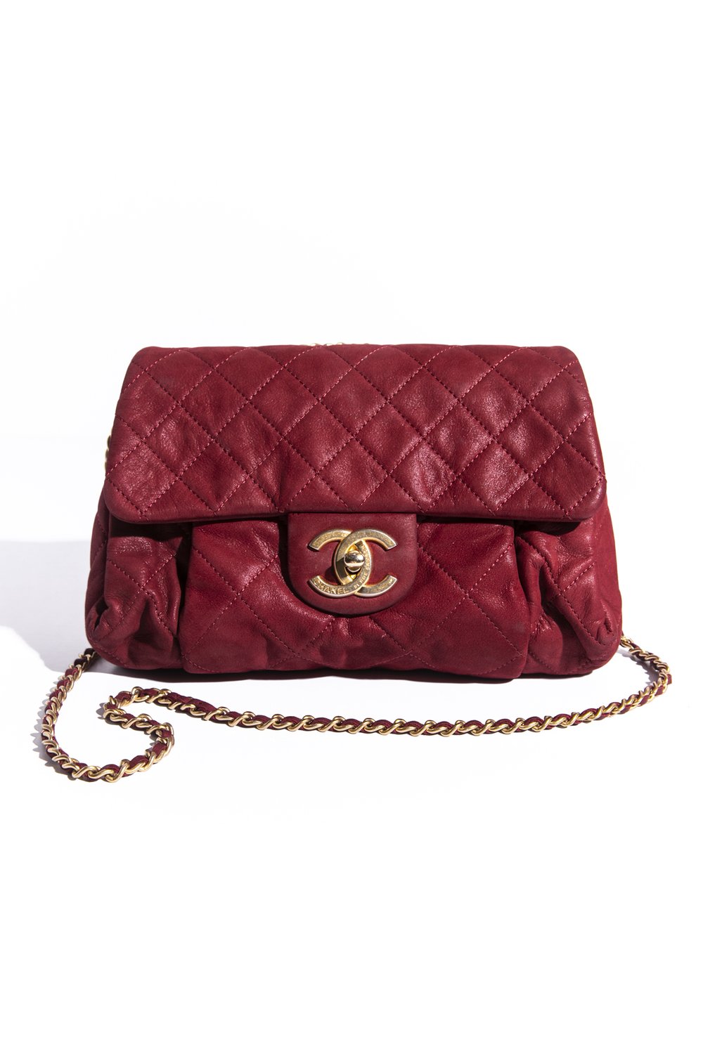 CHANEL Red Suede Sac Rabat Bag — MOSS Designer Consignment