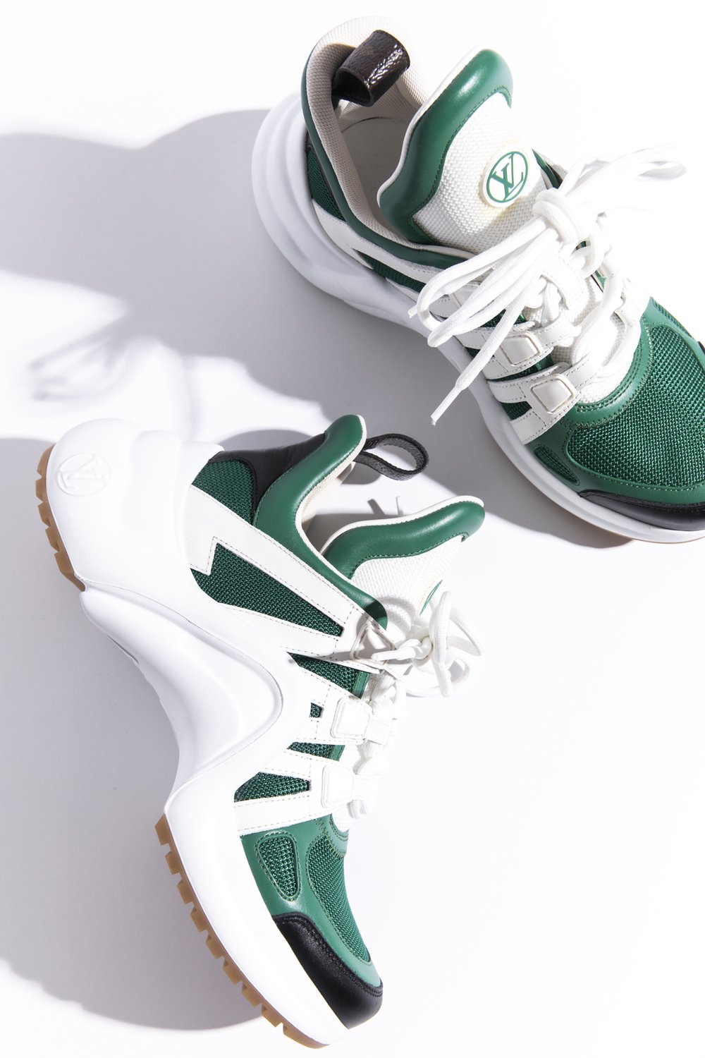 LOUIS VUITTON Green & White Archlight Sneakers (Sz. 37) — MOSS