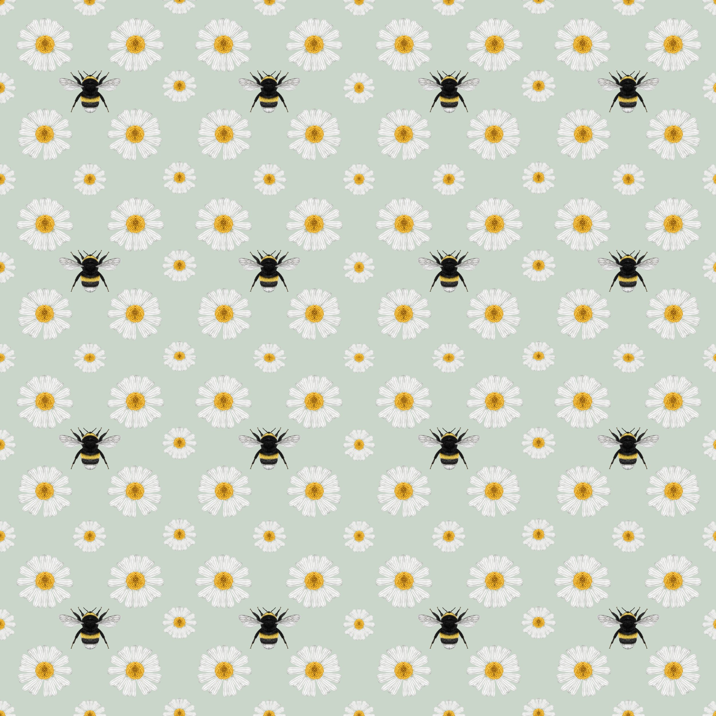 bees and daisy repeat pattern rough 3.jpg