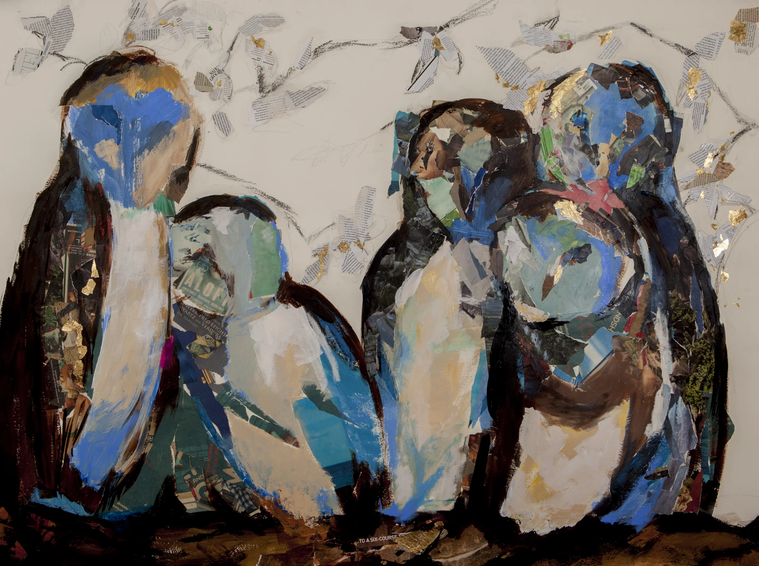 Birds of a feather 30" x 50" Mixed media