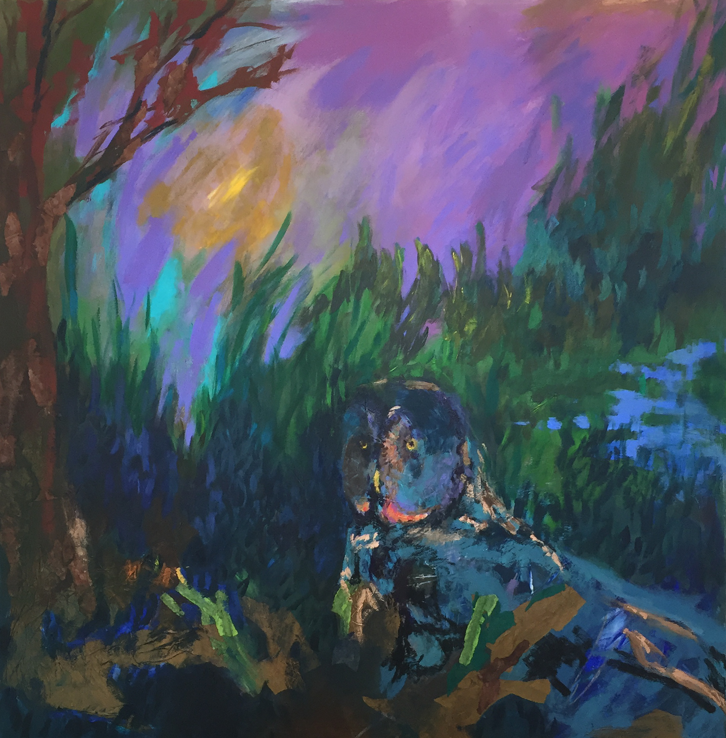 Midnight Marsh 48" x 48" Mixed media