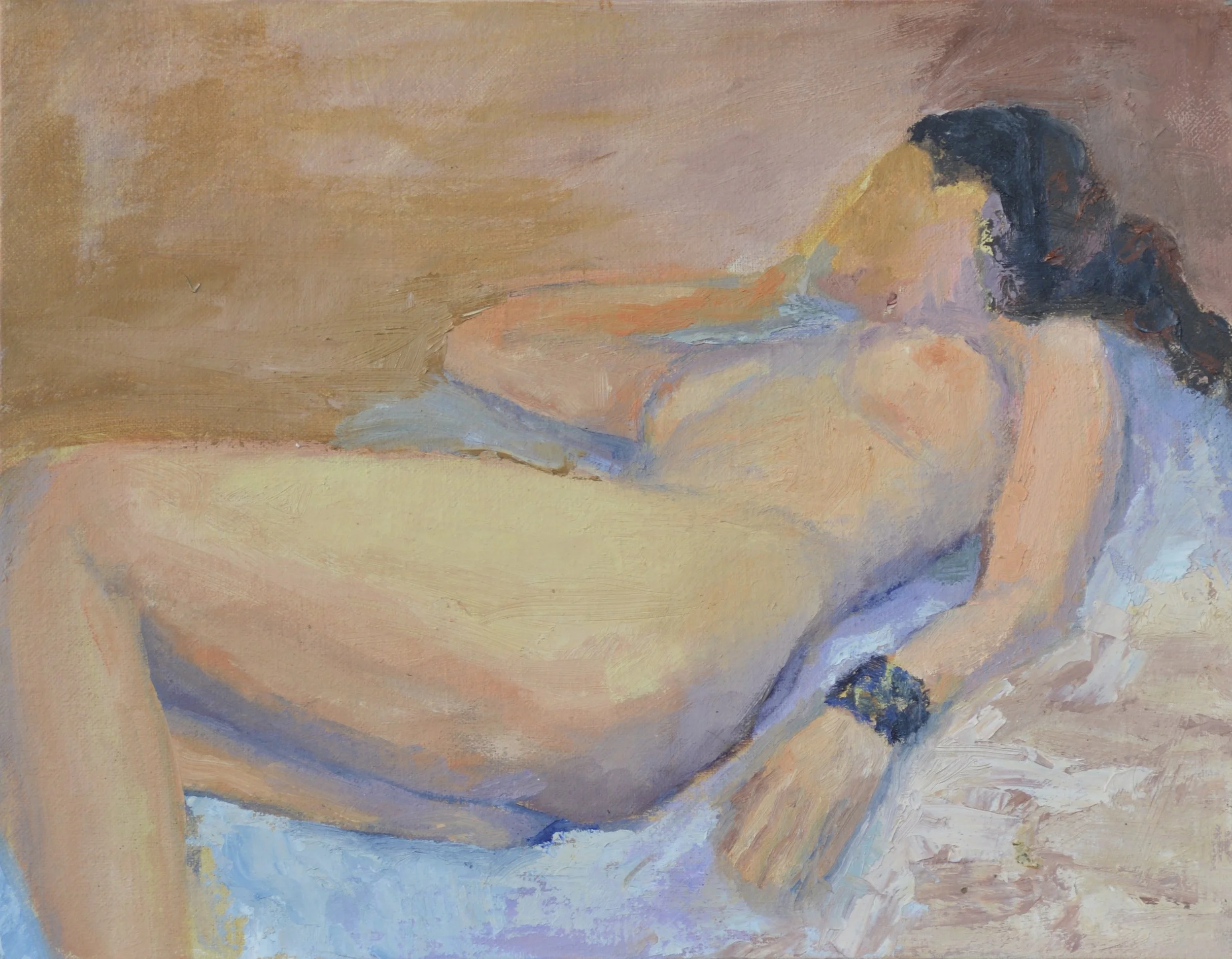 Reclined Nude 14" x 11" Oil