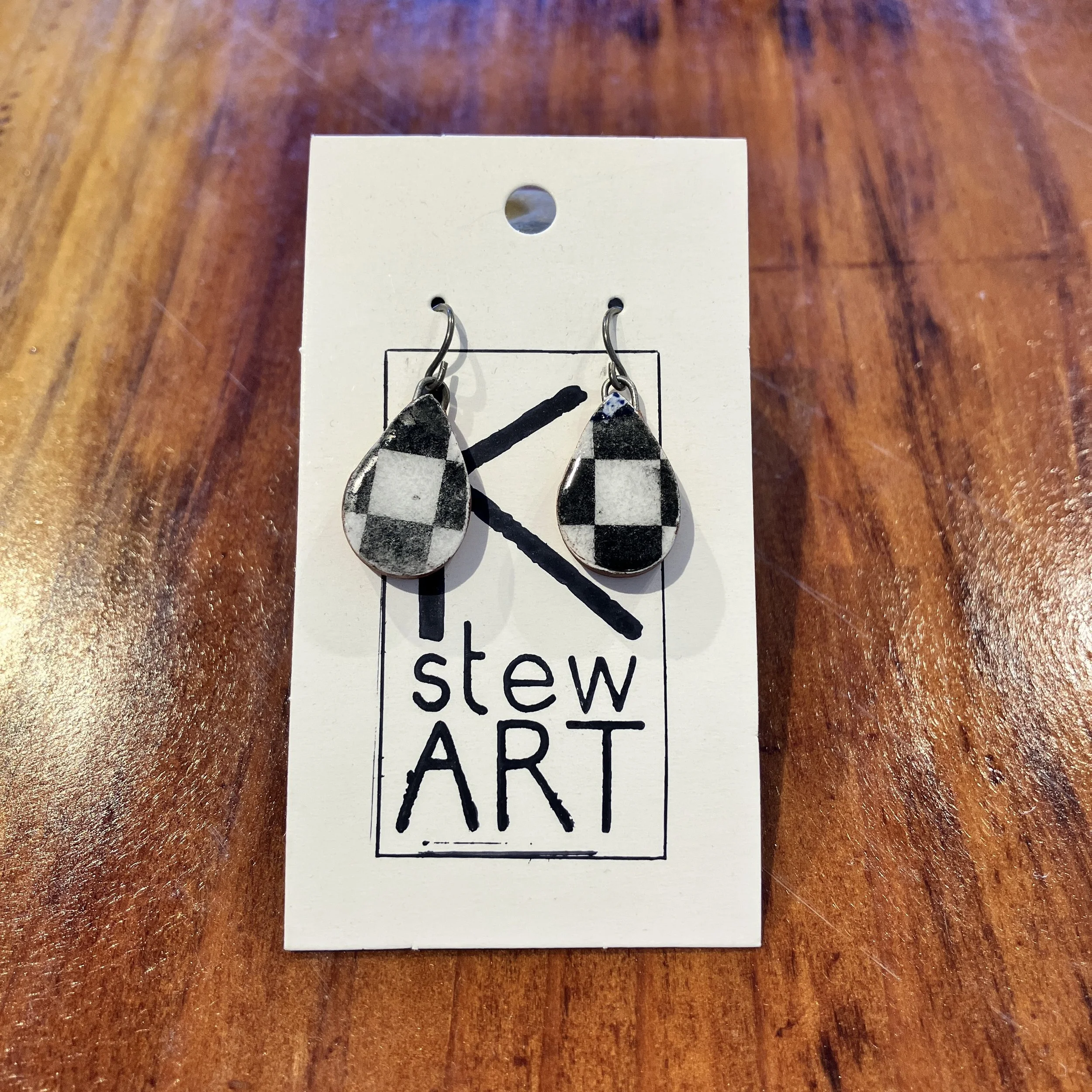Kelli Stewart Checkered Earrings