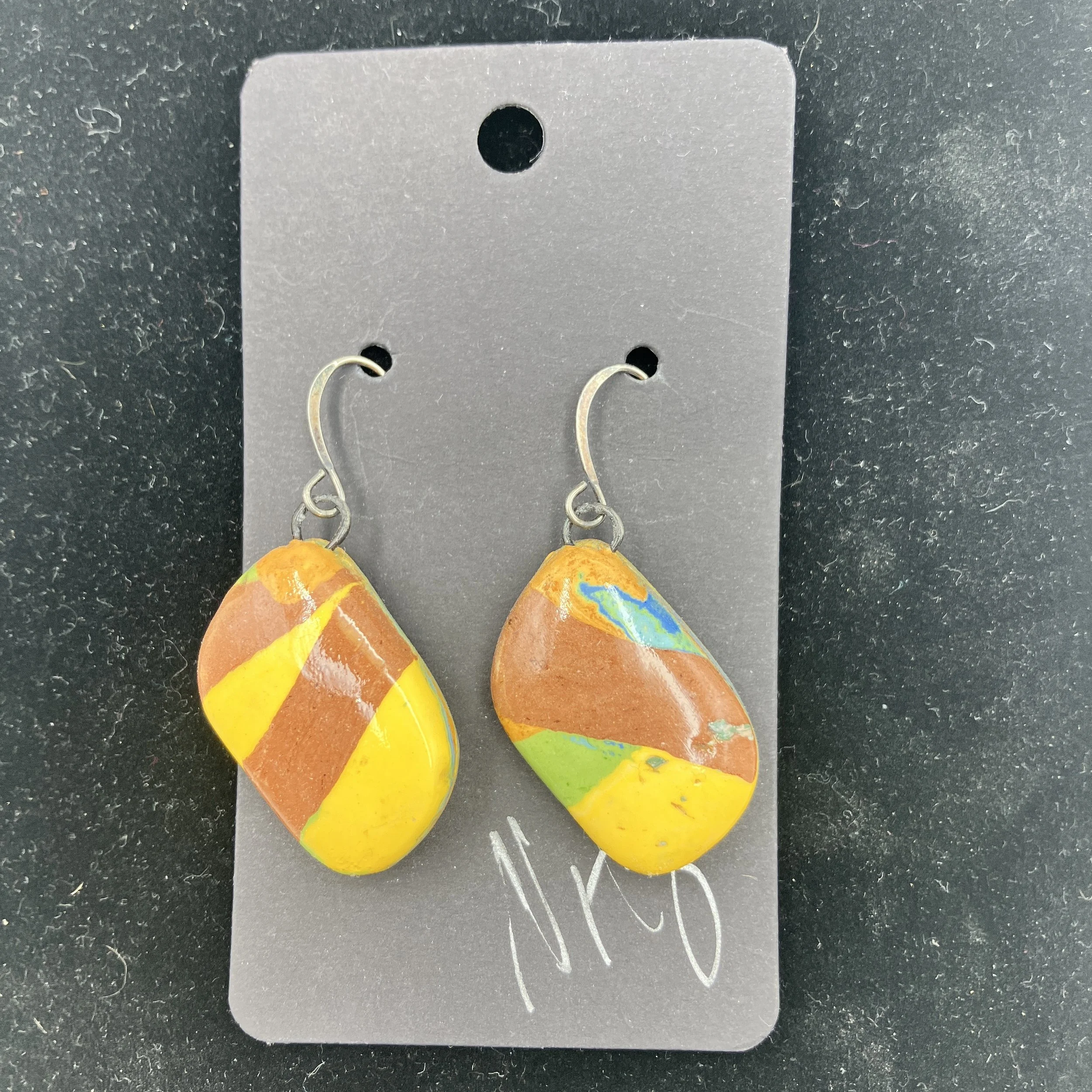 Nitza Walesca Yellow & Brown Earrings