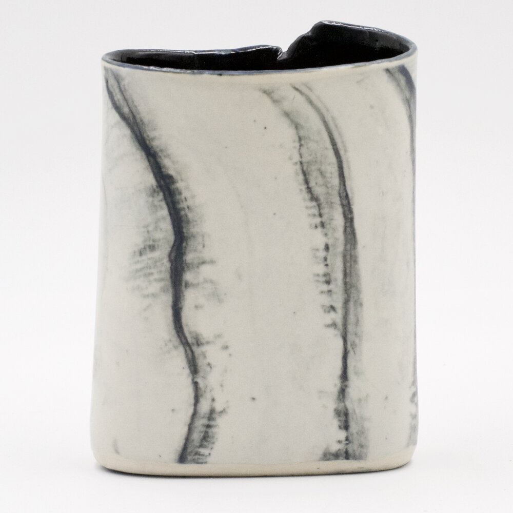 D. Mawhinney Grey and White Vase