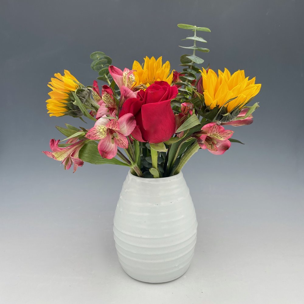 Claire Cohen White Textured Vase