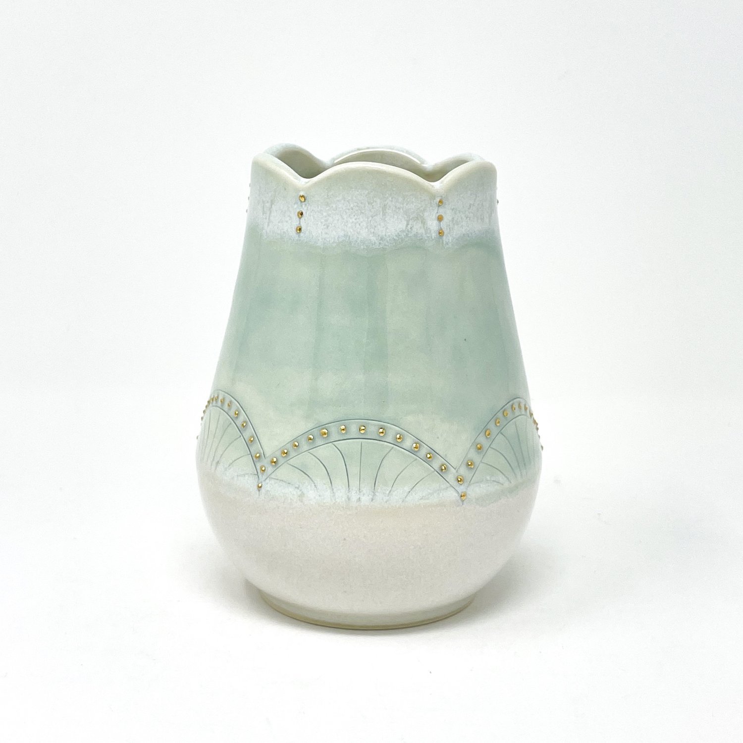 Jess Palmer Deco Incised Small Vase