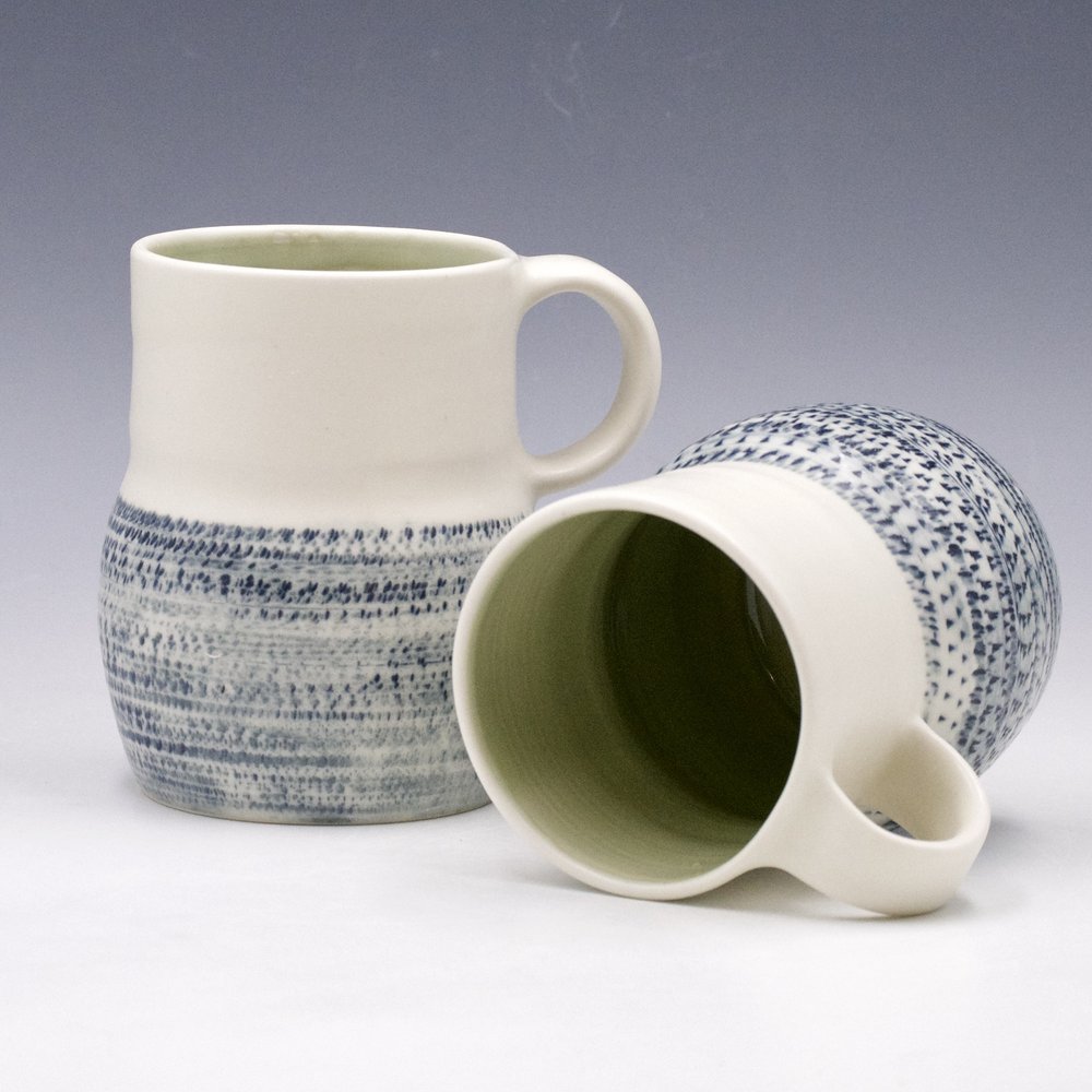 Debra Holiber Black and White Mugs - Clay Art Center