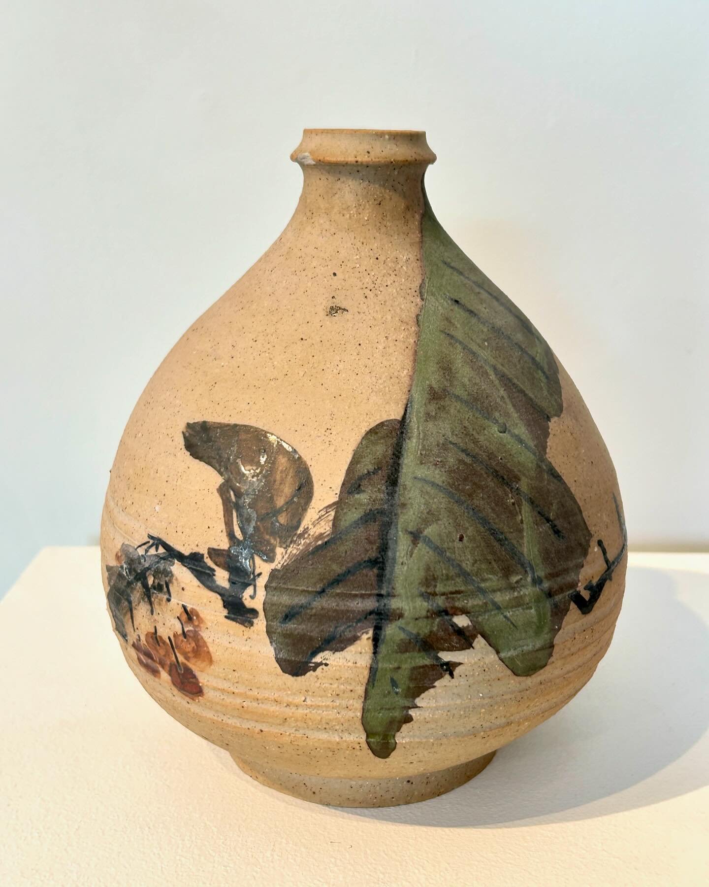 Currently on view in the Katherine Choy Collection at Clay Art Center are these two wheel thrown stoneware vases, made in collaboration with acclaimed Chinese painter Zhang Daqian (Chinese 1898-1983) who is known to have visited Katherine at Clay Art