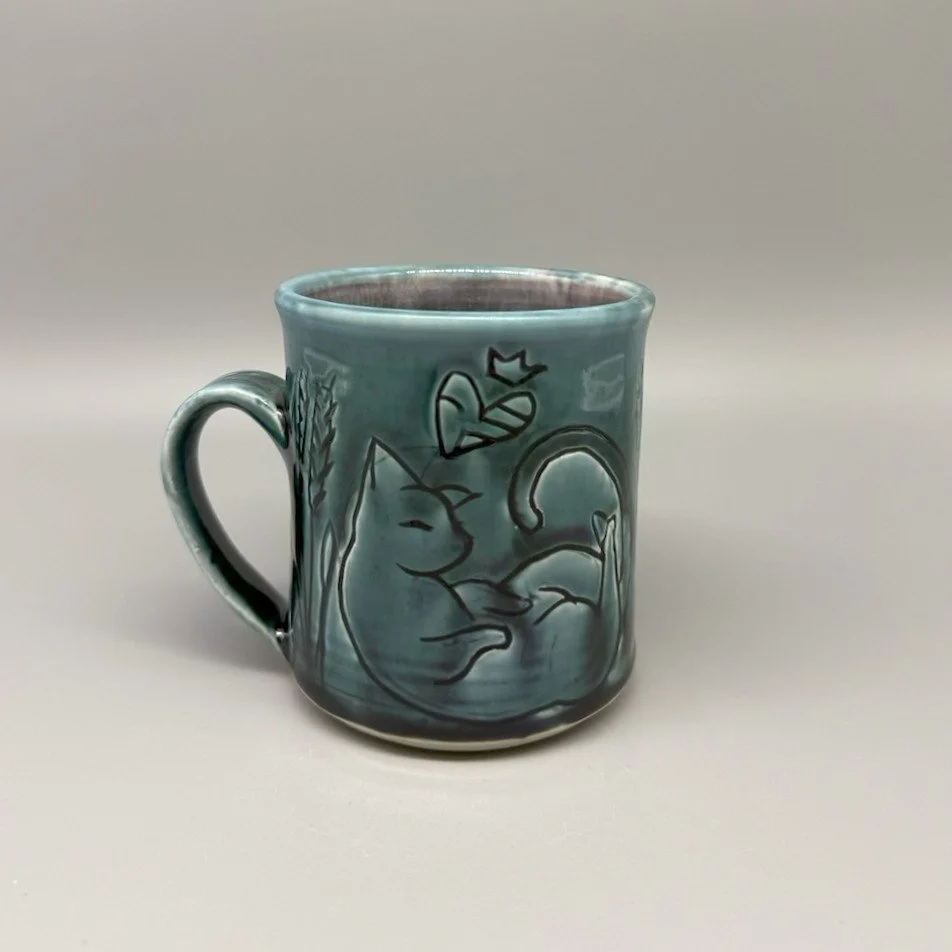 Naoko Tanikawa Persian Blue Carved Mug