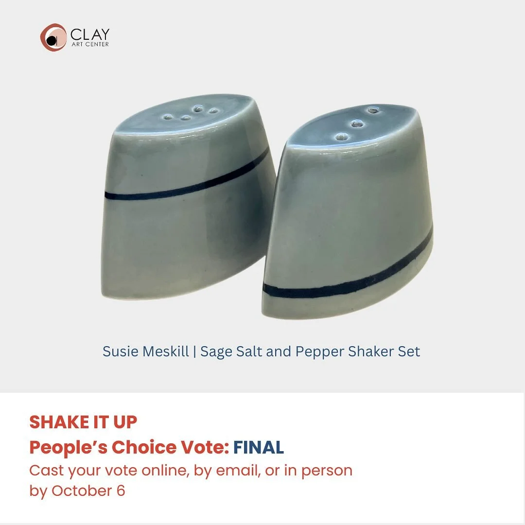 Voting in the final round for the People&rsquo;s Choice Prize in Clay Art Center&rsquo;s SHAKE IT UP exhibition ends on October 6th! Today, we feature the fifth of five artists who are finalists for the prize.

Cast your vote by:

- Commenting on our