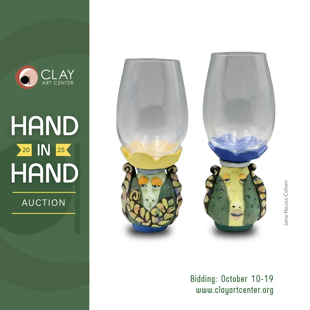 Clay Art Center&rsquo;s Hand in Hand Auction is available now to preview! Visit our auction platform online, or view in person at Clay Art Center and plan your bidding strategy to win your favorite piece! Register now and start bidding on Friday, Oct