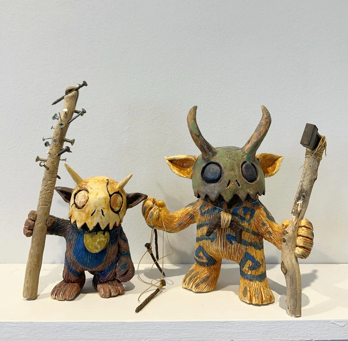 It’s Halloween week! Celebrate your dark side with Demons of Minor Inconvenience Series sculptures by David Woehr, available from Clay Art Center Shop right now! 
- Cervantes
Handbuilt Ceramic and Mixed Media Sculpture
8 x 8 x 4 inches 
- Clem