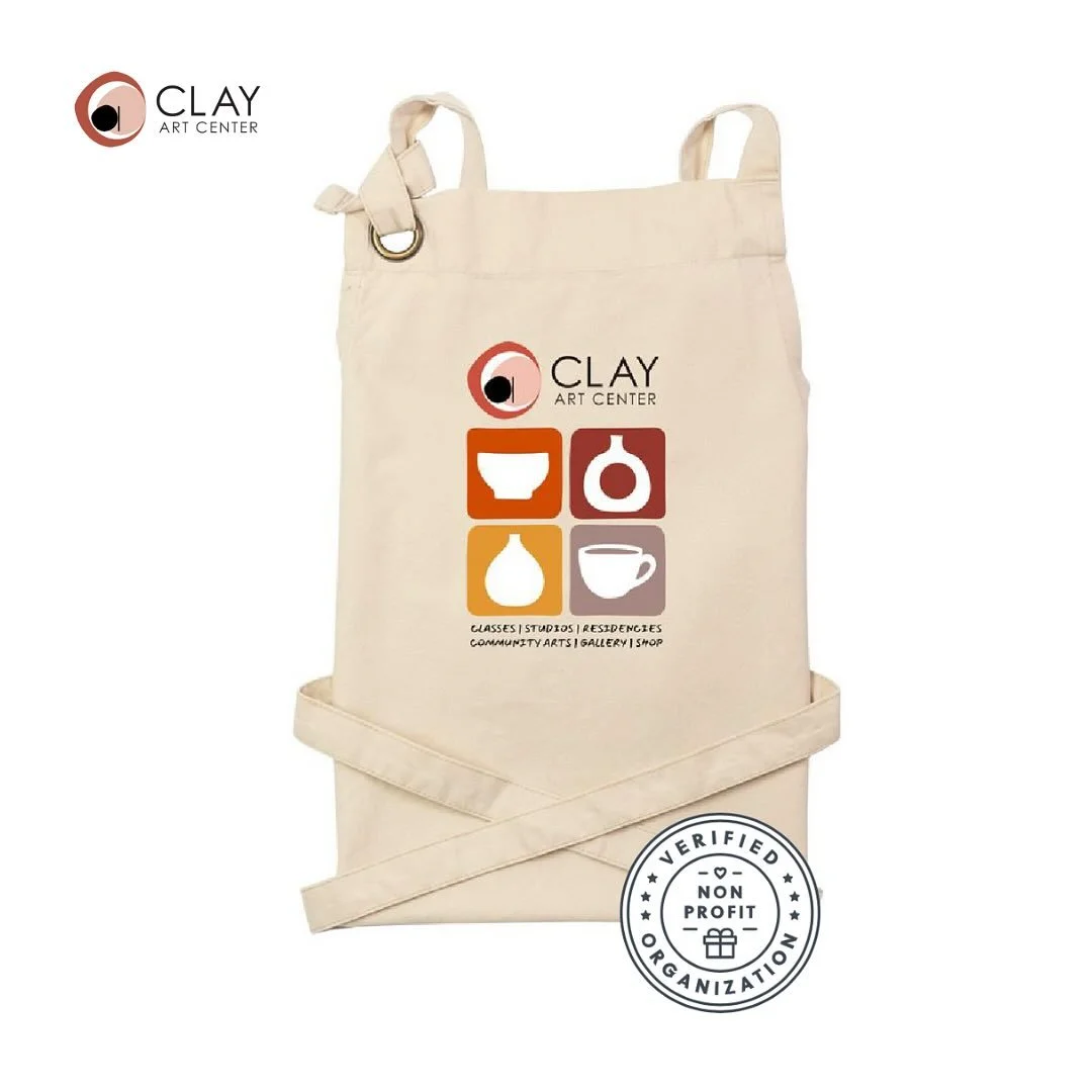NEW ARRIVALS! Clay Art Center Merchandise 

Our newest design has arrived, just in time for the holidays! Show your support for Clay Art Center with our new aprons, perfect for keeping clean in the classroom, studio, or at home. 

Shop tees, sweatshi