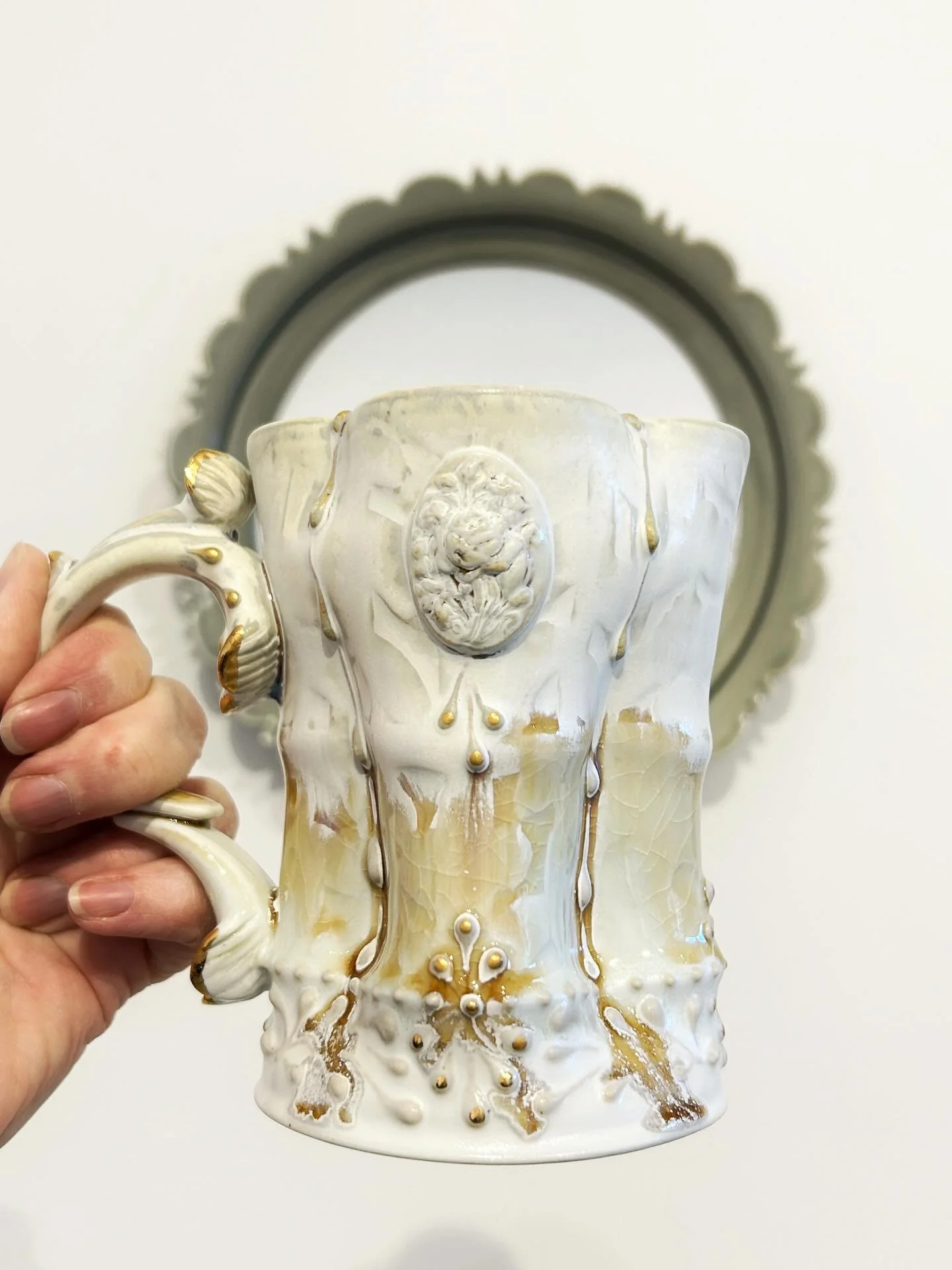New Arrivals! Handmade for the Holidays at Clay Art Center.

Discover the timeless beauty of English Porcelain with these Cone 10 reduction fired &ldquo;Lost Age Mugs&rdquo; by Mike Stumbras. With rich surfaces achieved through water etching, slip tr