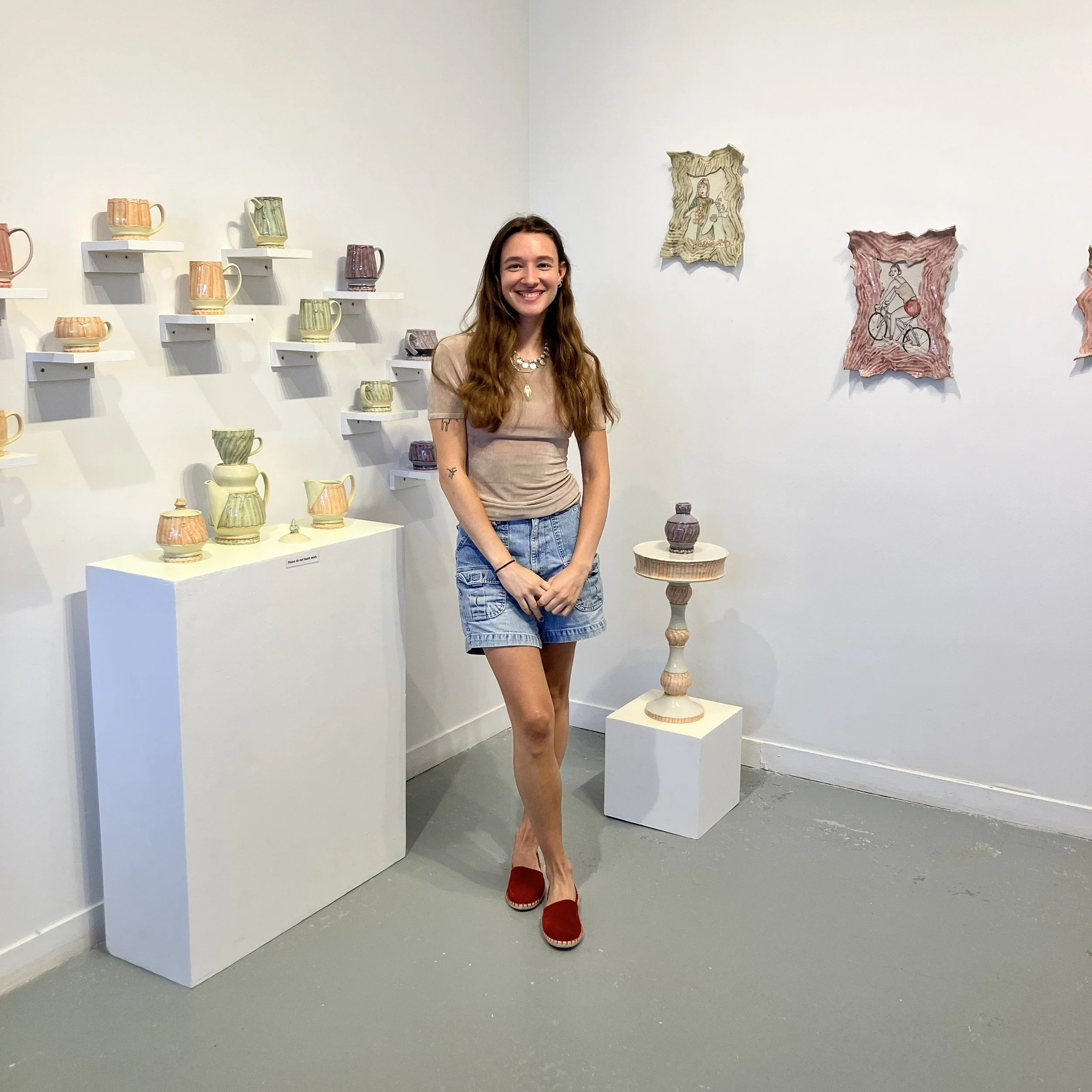 Carley stands in the middle of her exhibition, the Sunroom