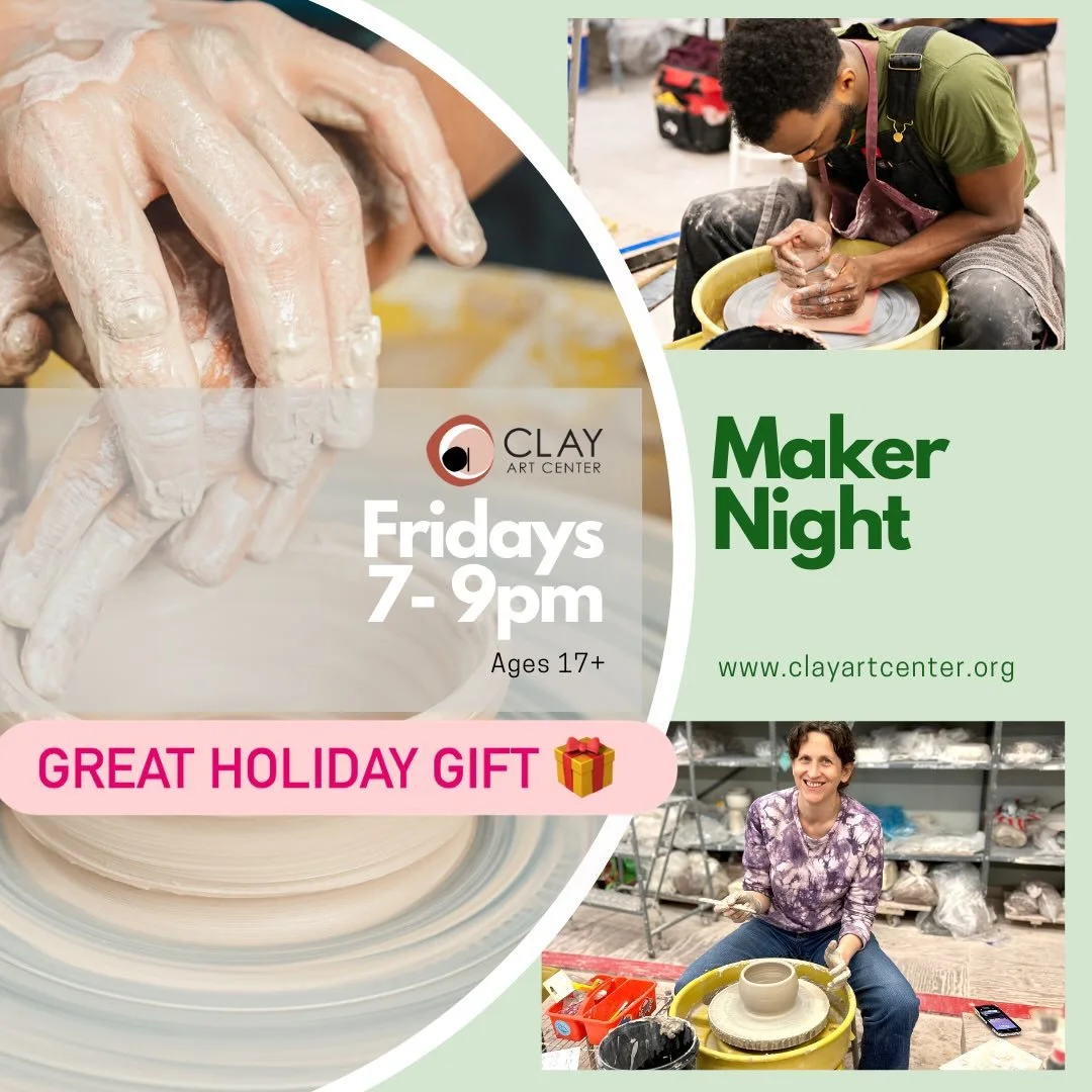 Give the Gift of Creativity!

New dates for the holidays and beyond have been added to one-time clay experience classes at Clay Art Center! If you&rsquo;re looking for something creative to do with family, friends, or a loved one this holiday season,
