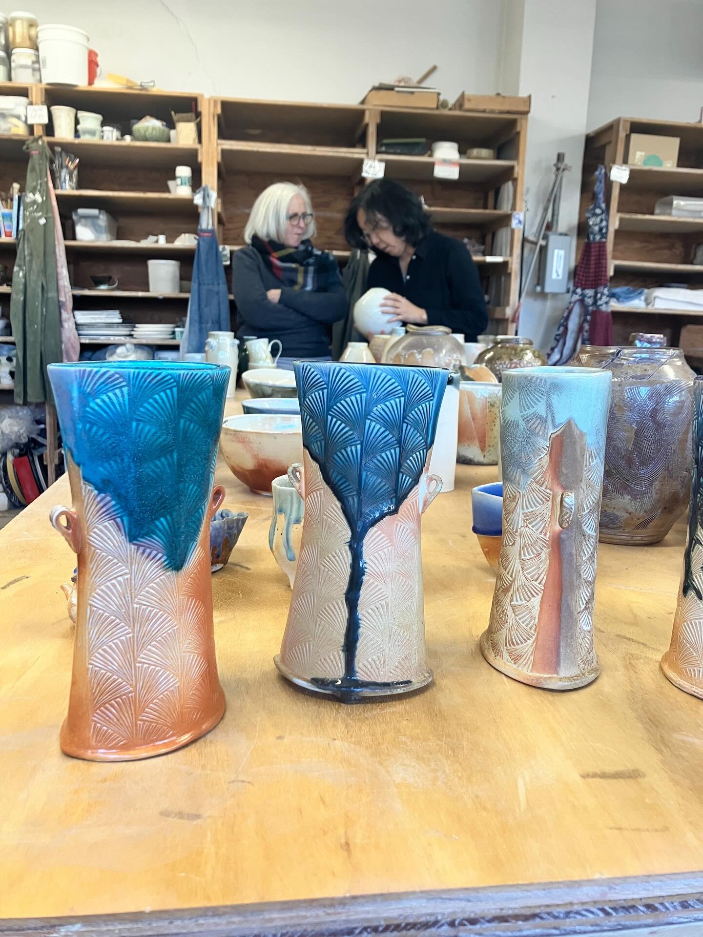 This week, Clay Art Center Artists who participated in this past October&rsquo;s woodfiring at Sugar Maples shared their work and their experience at an informal Show &amp; Tell. Artists discussed their processes, glaze combos, and the things they we